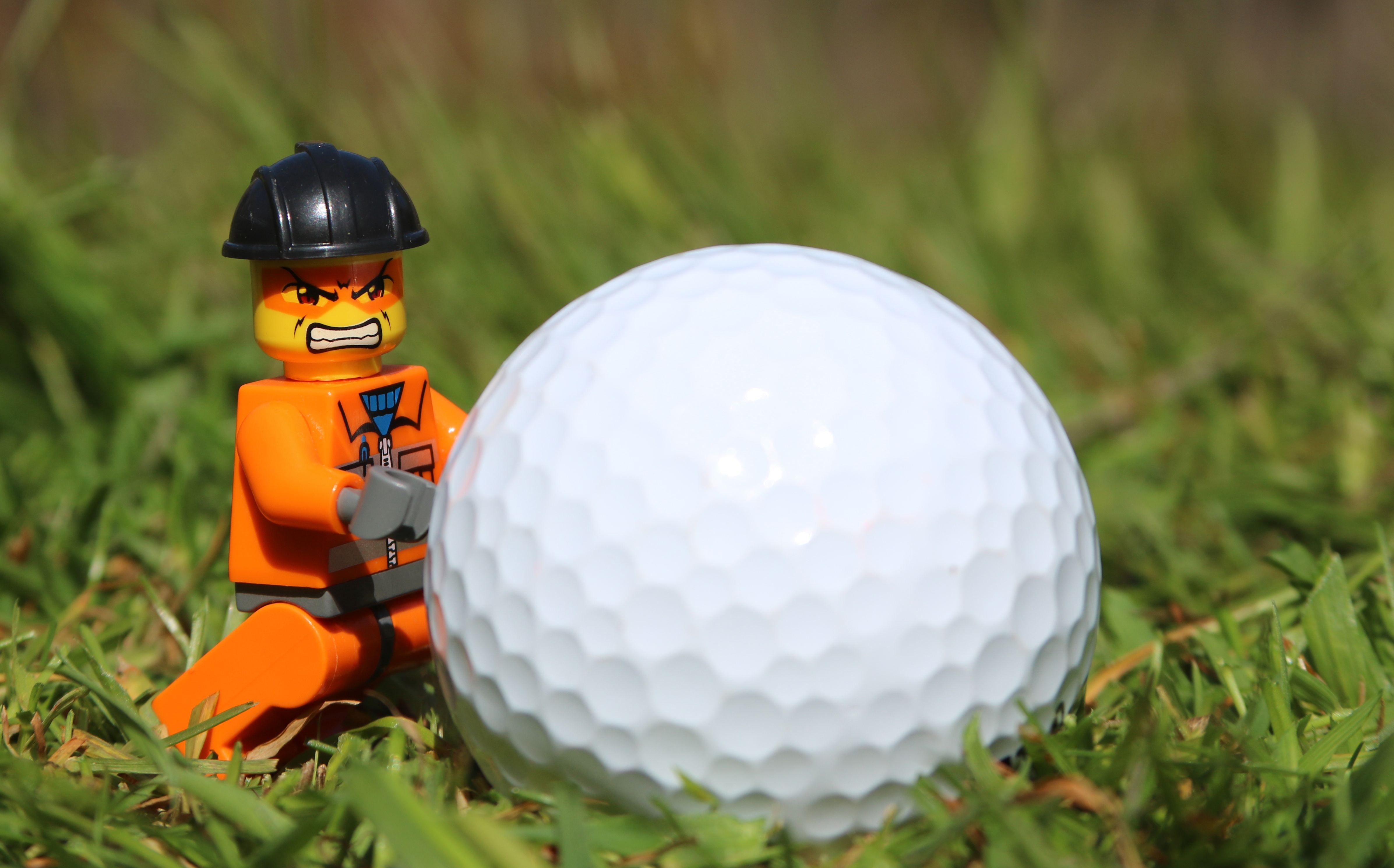 Figurine Golf Ball Grass Lego Toy 4785x2979