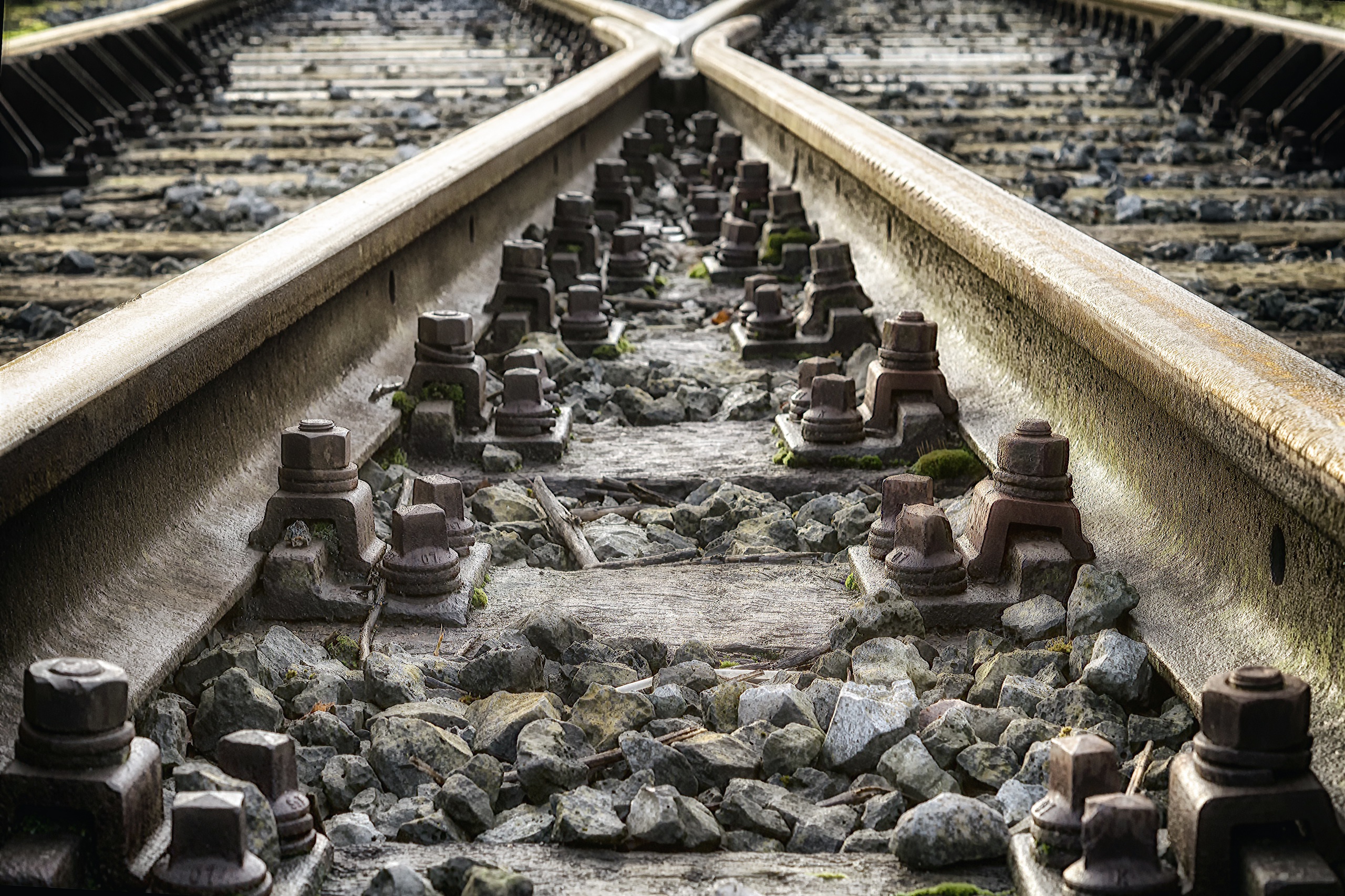 Metal Railroad Track Railway 2560x1707