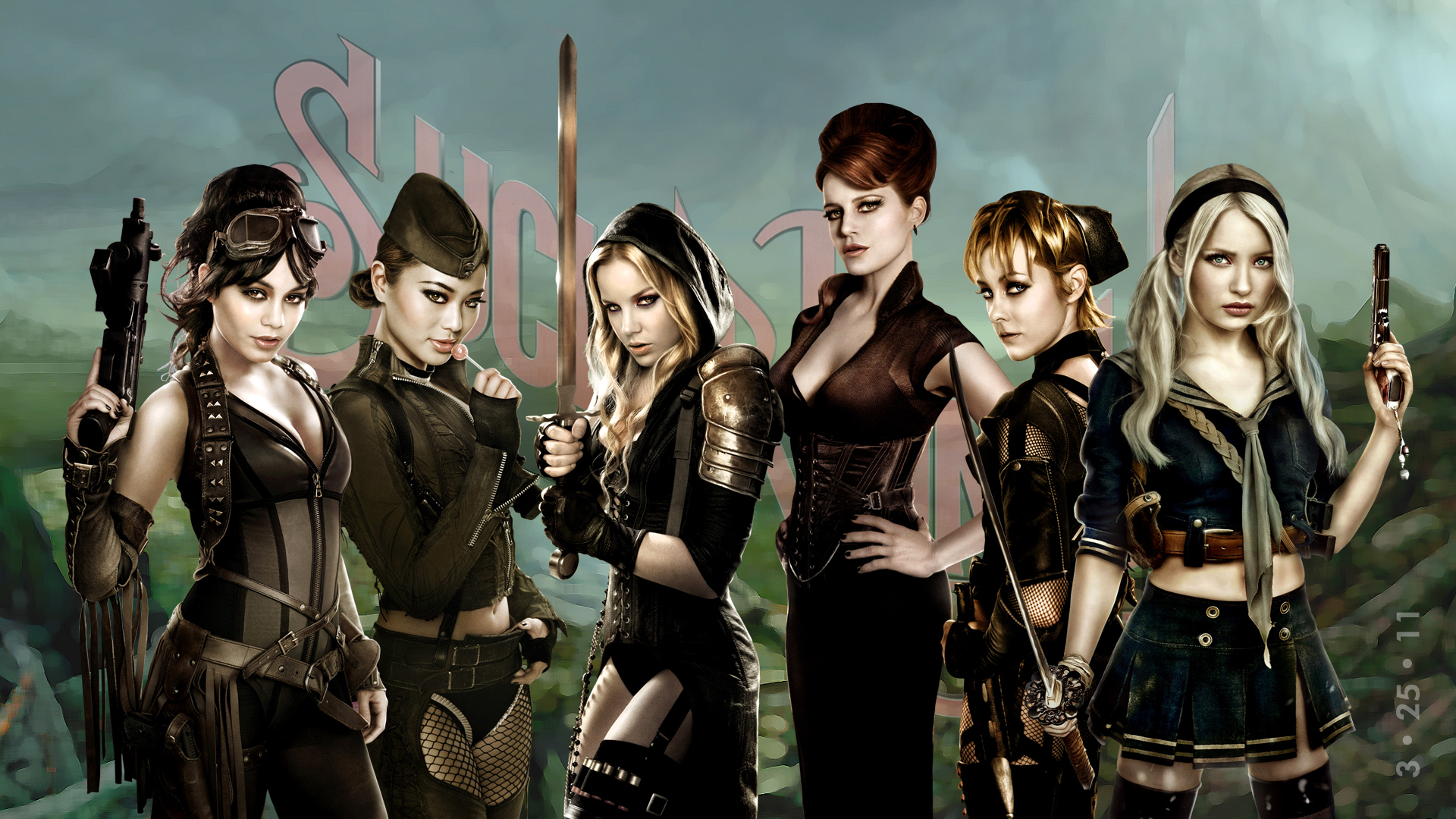 Abbie Cornish Amber Sucker Punch Babydoll Sucker Punch Carla Gugino Emily Browning Jamie Chung Jena  1920x1080