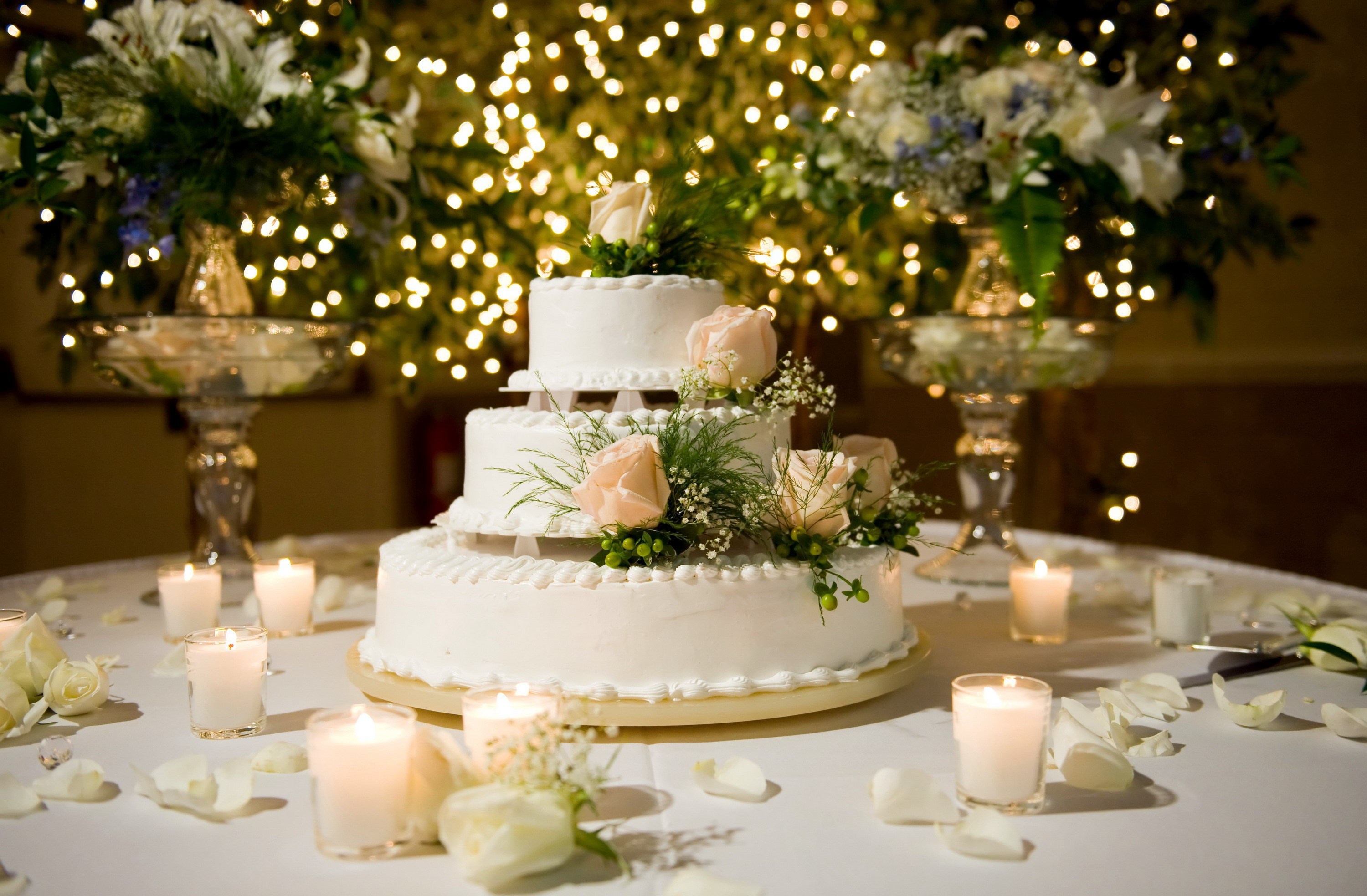 Cake Candle Flower Rose Wedding 3000x1968