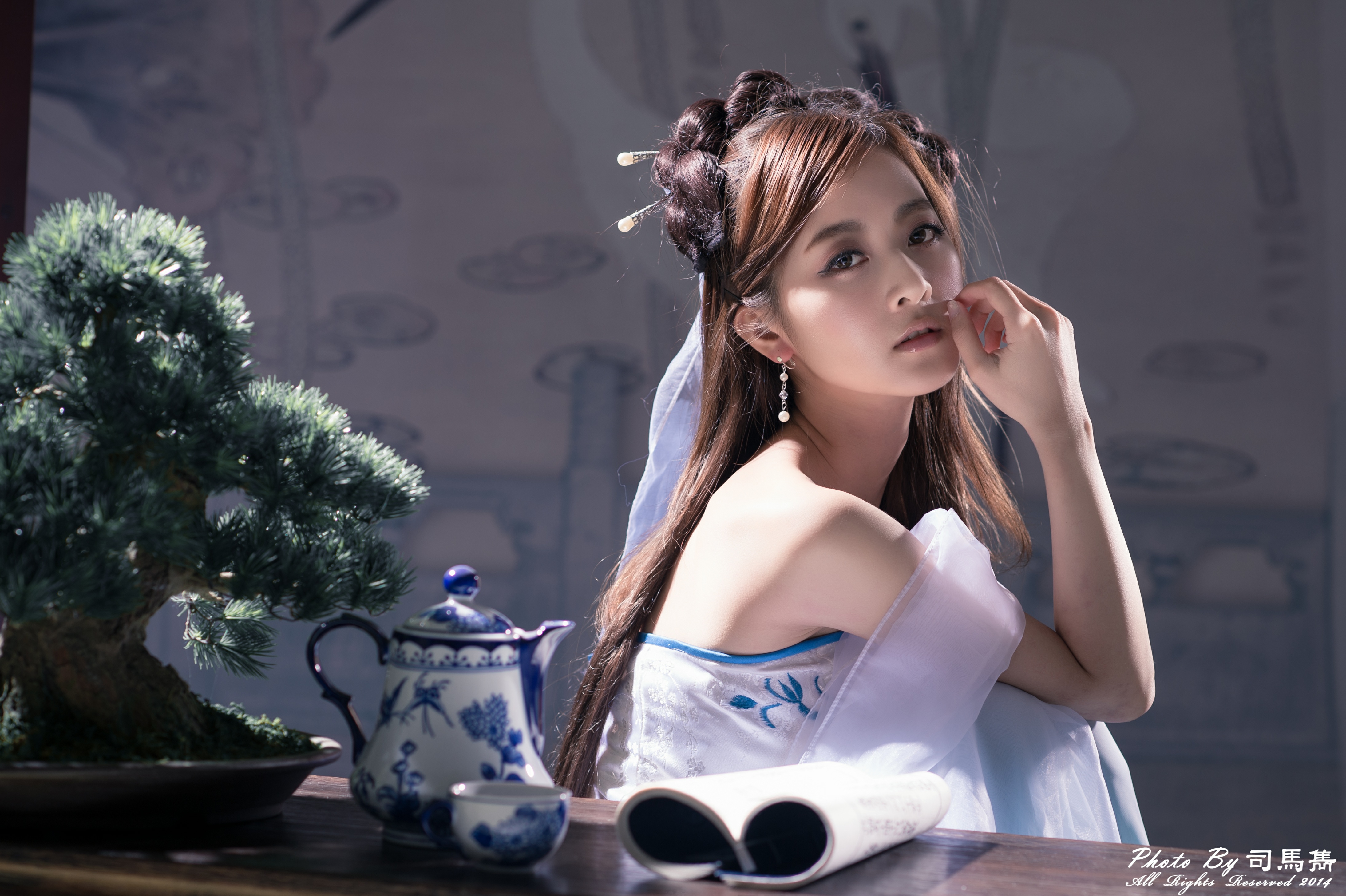 Asian Bonsai Cup Hair Dress Hairpin Mikako Zhang Kaijie Taiwanese Tea Set 4378x2914