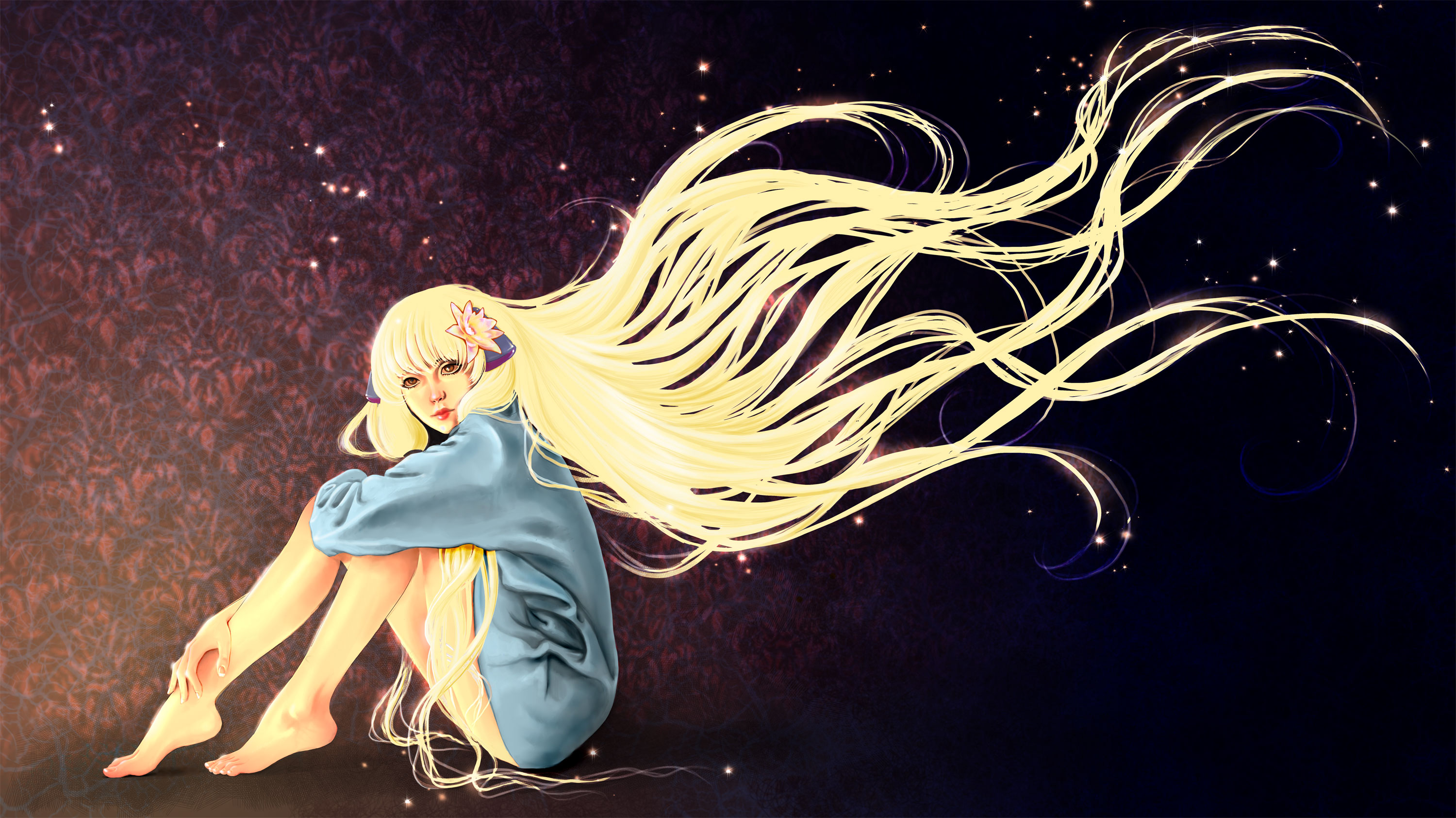 Artistic Blonde Chi Chobits Girl Long Hair Woman Yellow Eyes 3000x1684