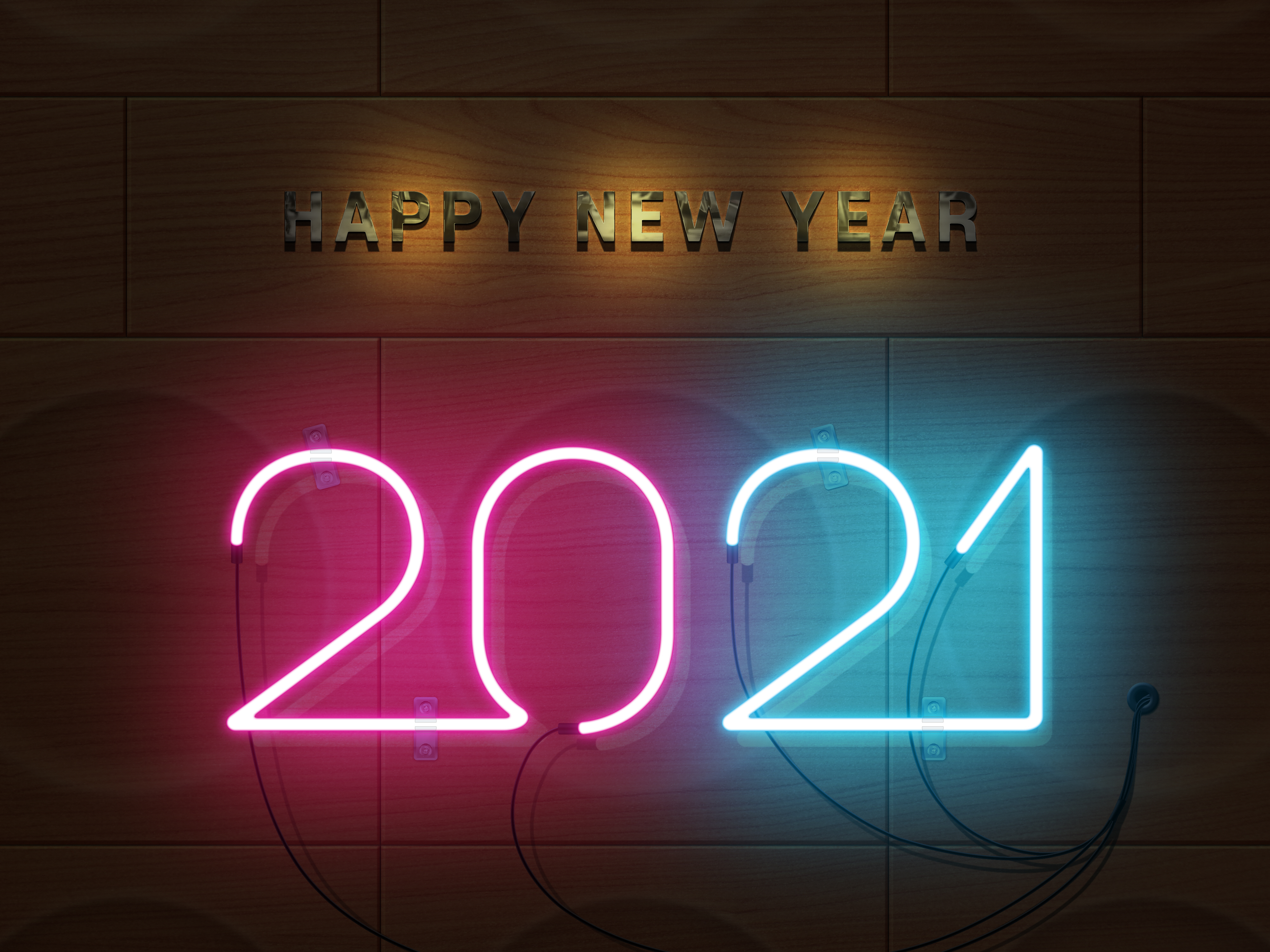 Neon Sign New Year 2021 Year Neon 4000x3000