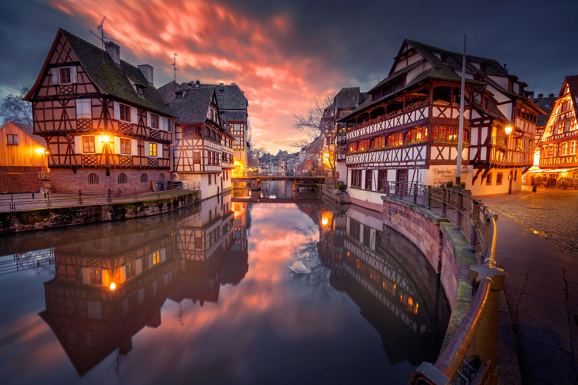 Architecture Canal City Dusk France House Man Made Strasbourg 2000x1334
