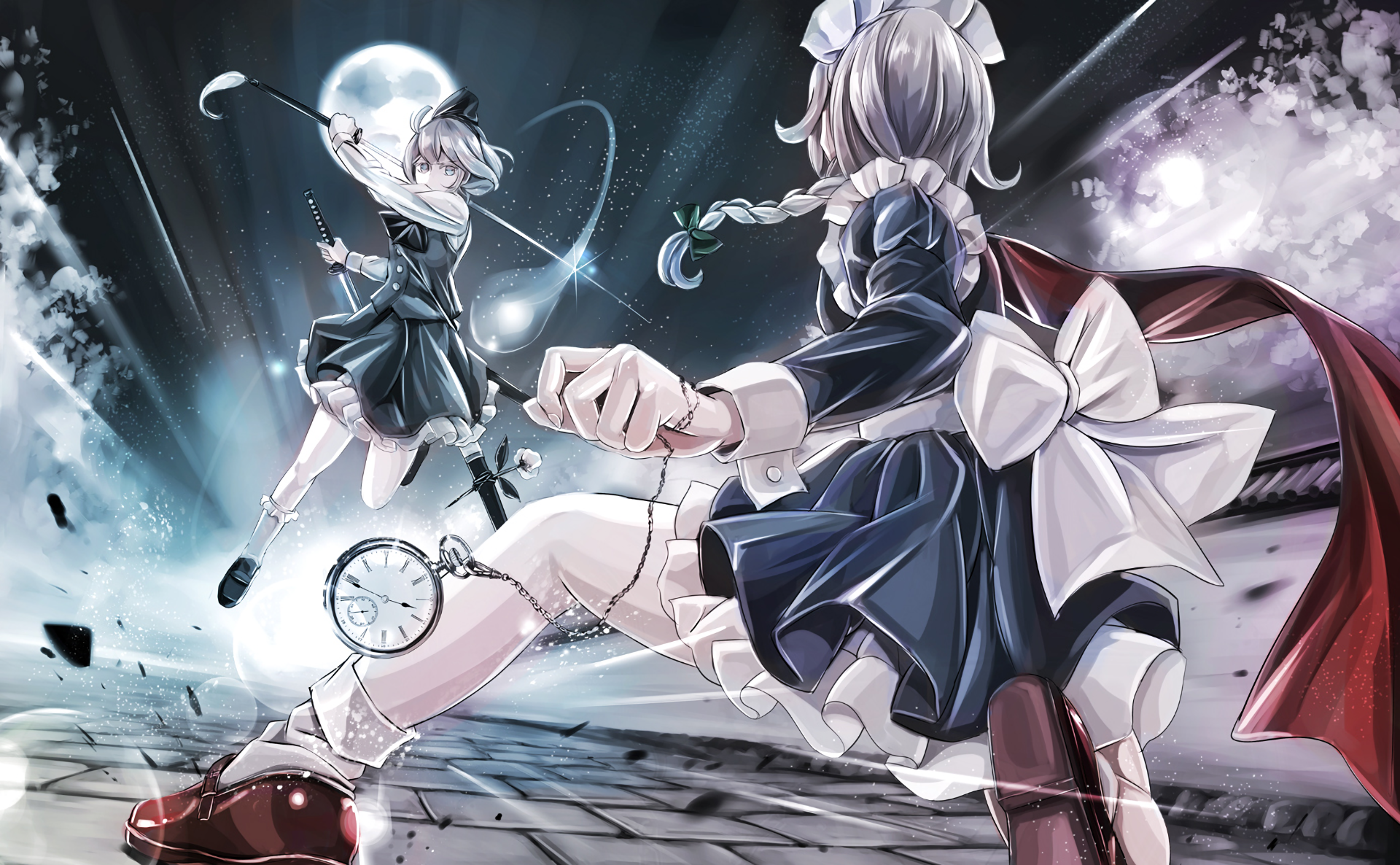 Myon Touhou Sakuya Izayoi Youmu Konpaku 1920x1186