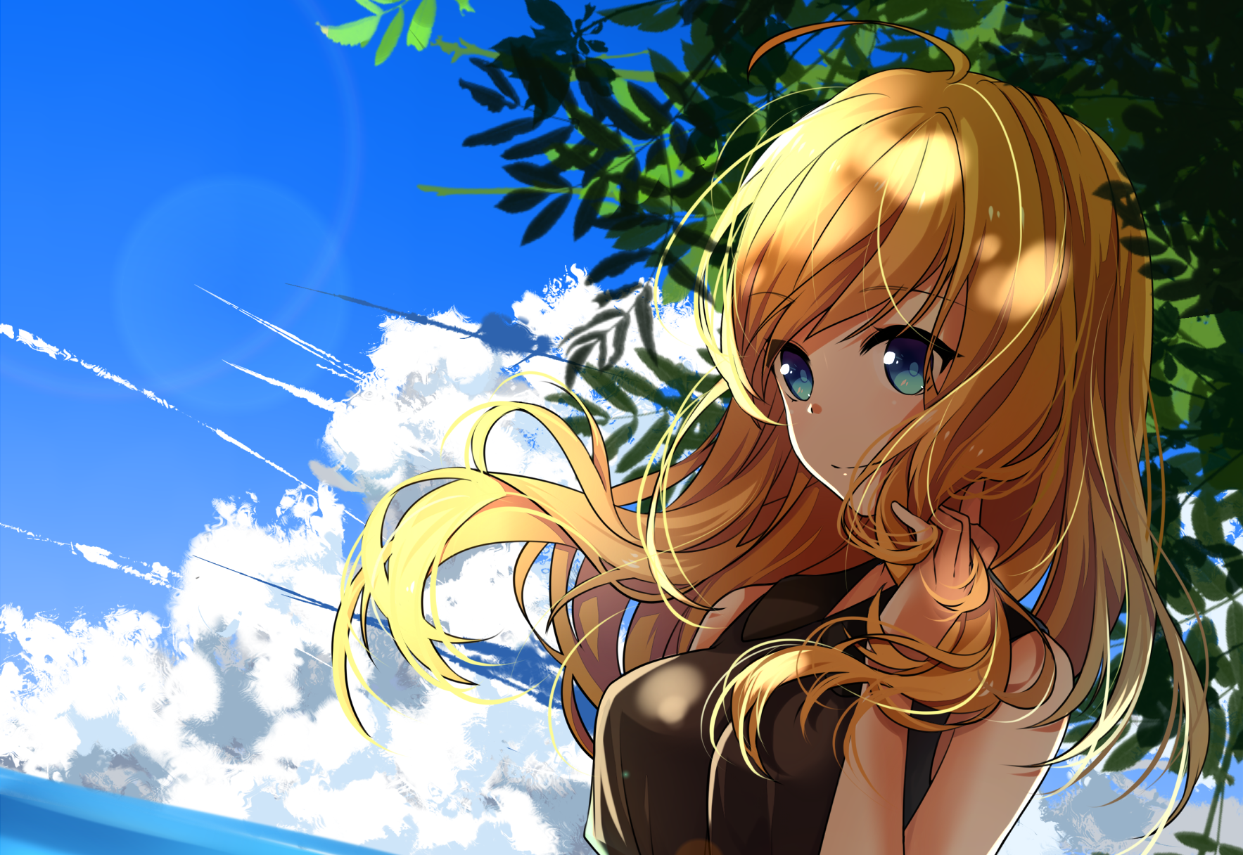 Blonde Blue Eyes Close Up Cloud Long Hair Pokemon Serena Pokemon Sky Smile Water 1767x1216