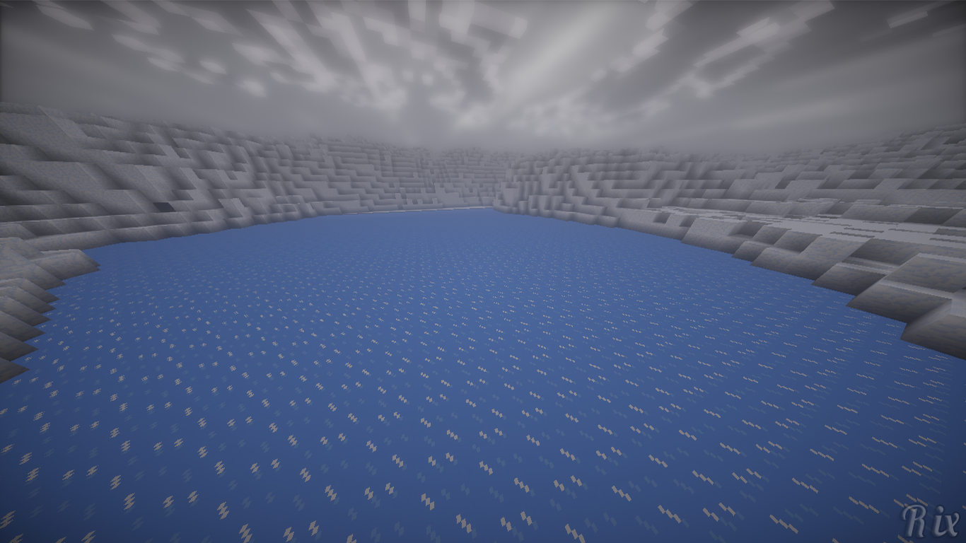Lake Minecraft Snow 1366x768