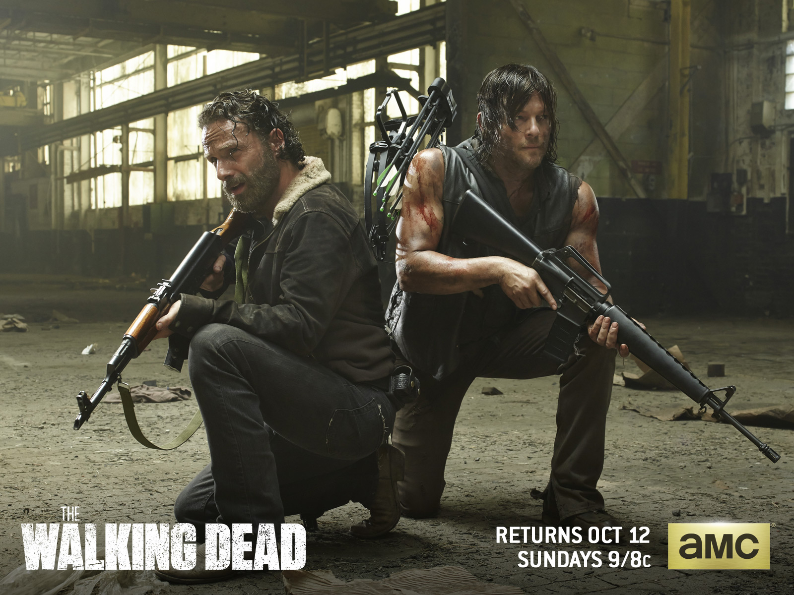 Andrew Lincoln Daryl Dixon Norman Reedus Rick Grimes The Walking Dead 1600x1200