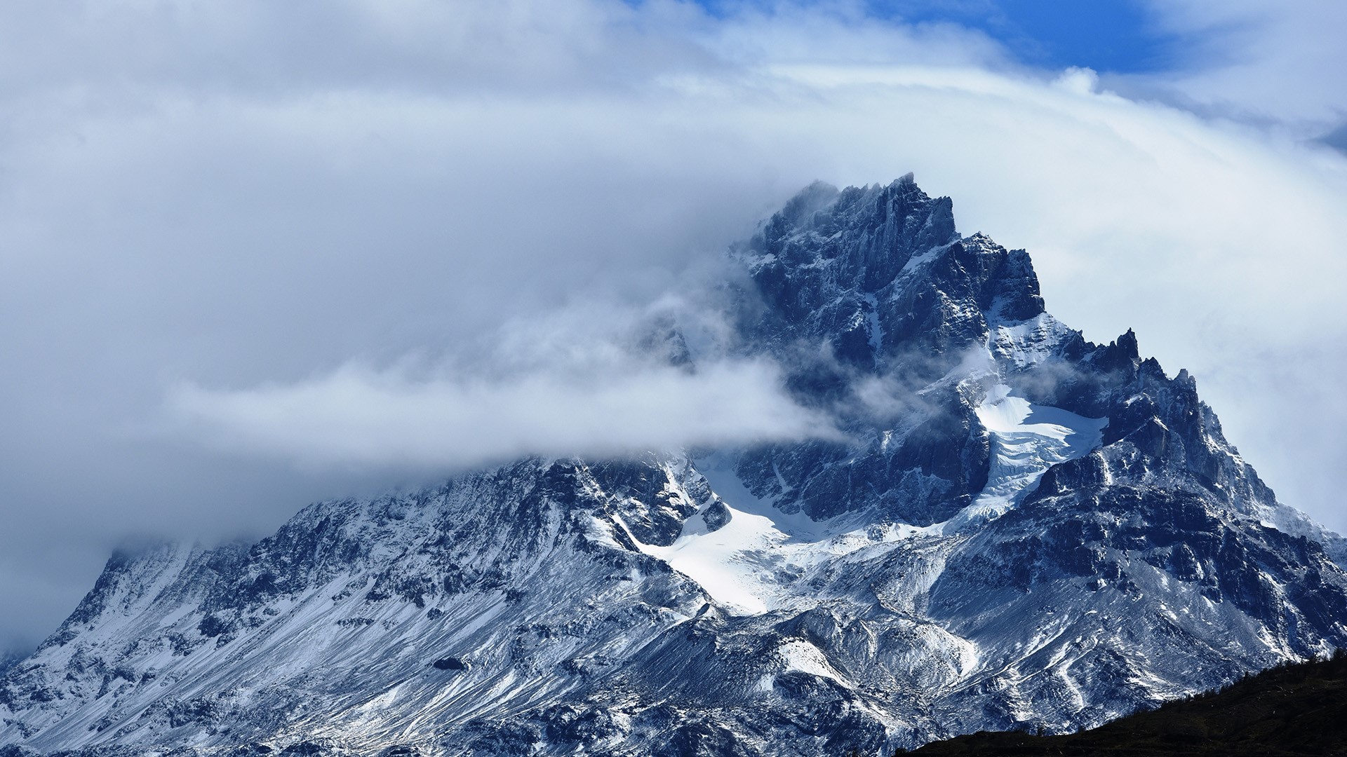 Nature Landscape Mountains Clouds Snow Snowy Mountain Torres Del Paine Patagonia Chile 1920x1080