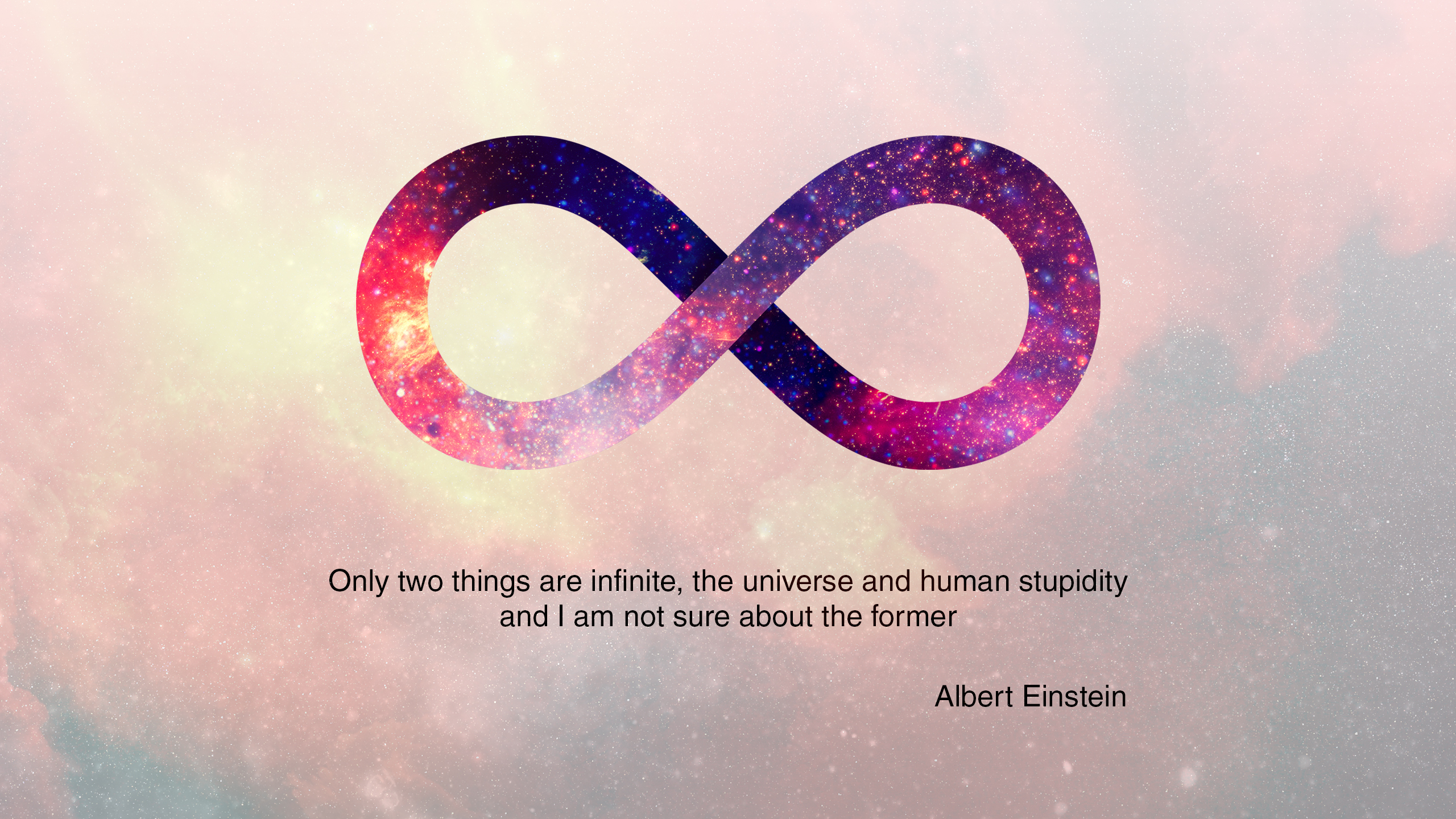 Albert Einstein Infinity Quote Science Space Symbol 2560x1440