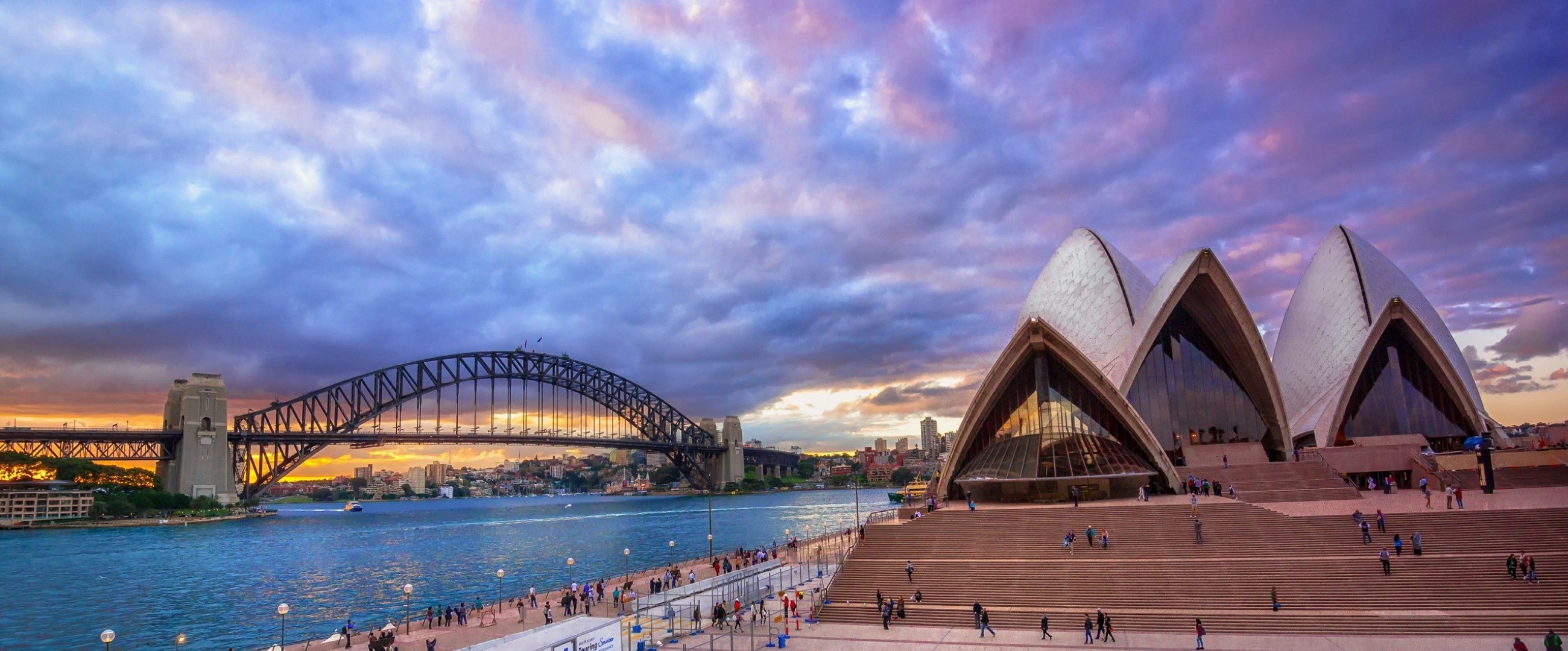 Australia Cloud Sydney Sydney Harbour Bridge Sydney Opera House 2600x1080