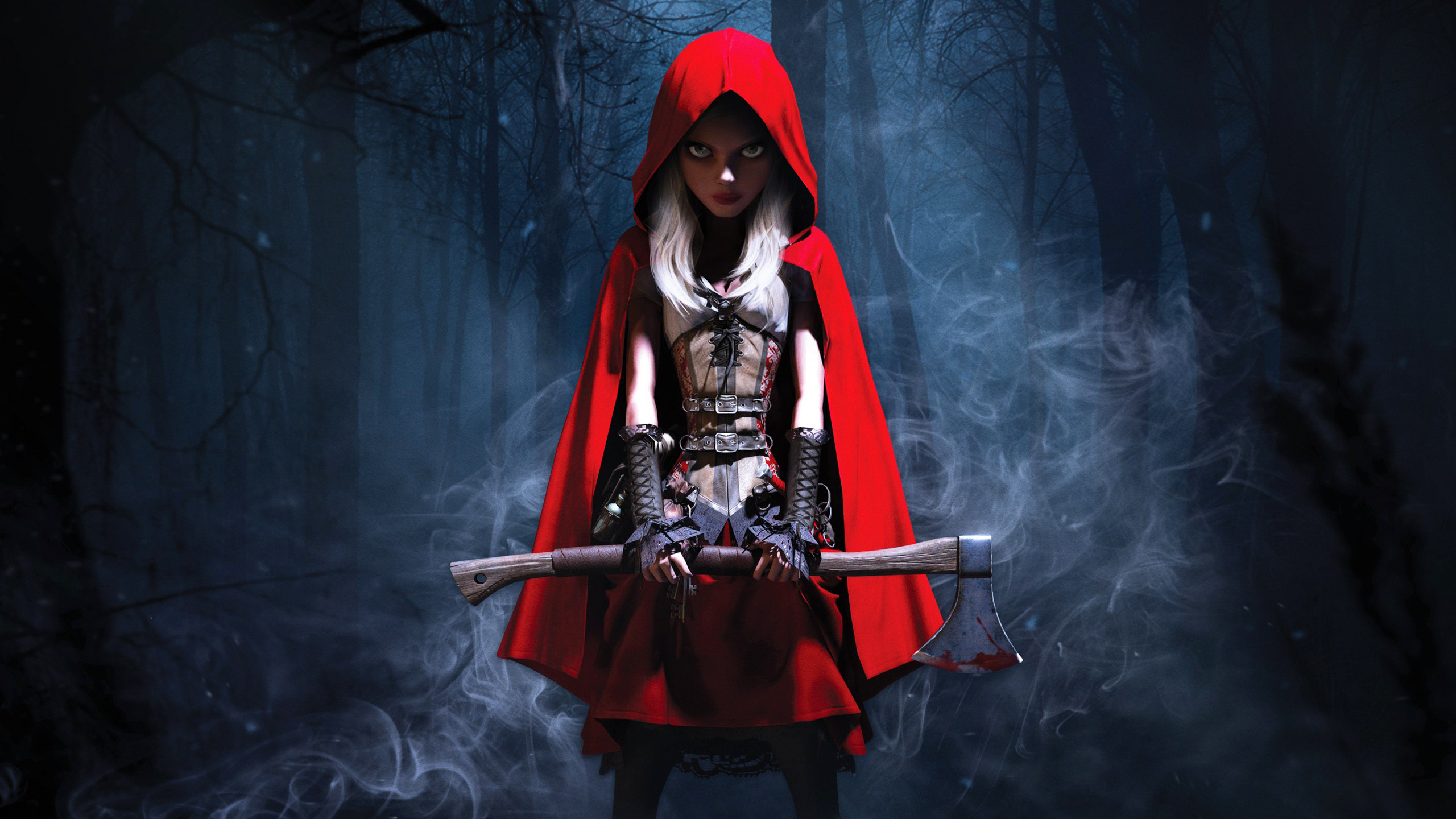 Woolfe Red Riding Hood Axe Video Games Game Art 2560x1440