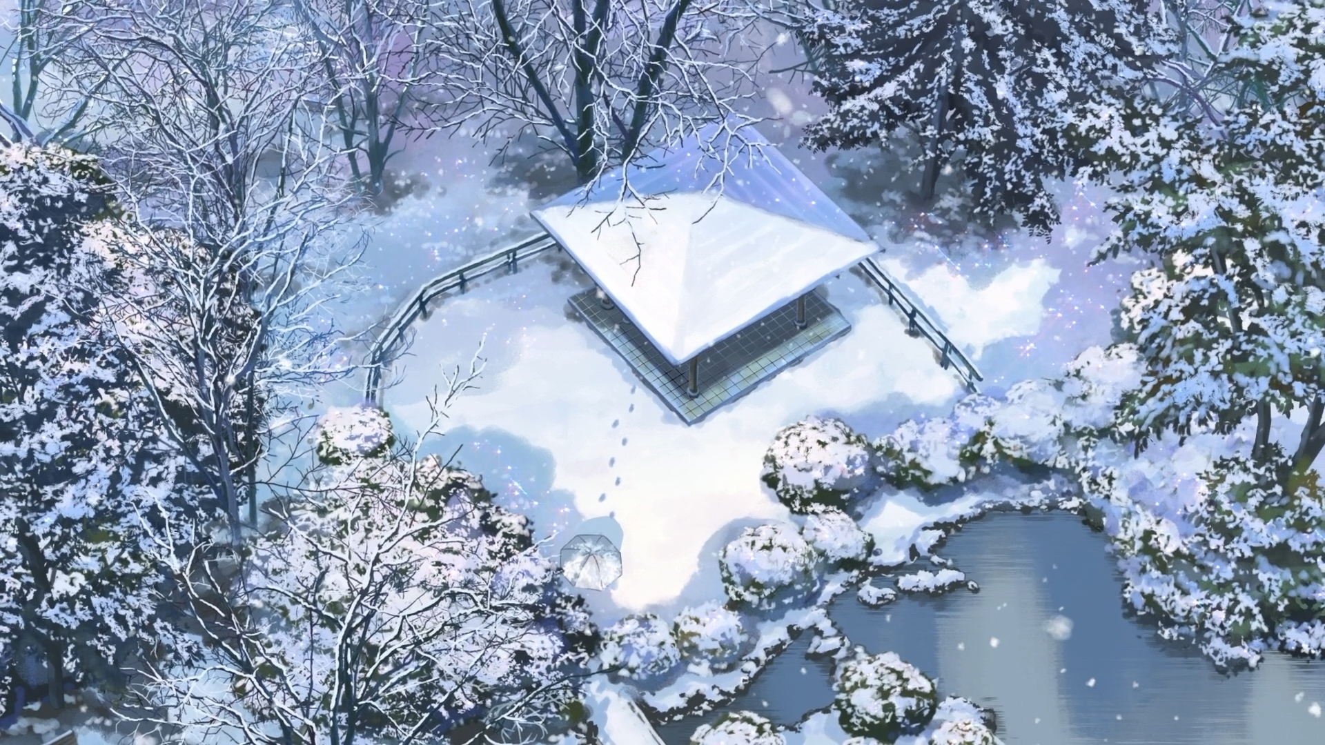 The Garden Of Words Makoto Shinkai Snow Anime 1920x1080