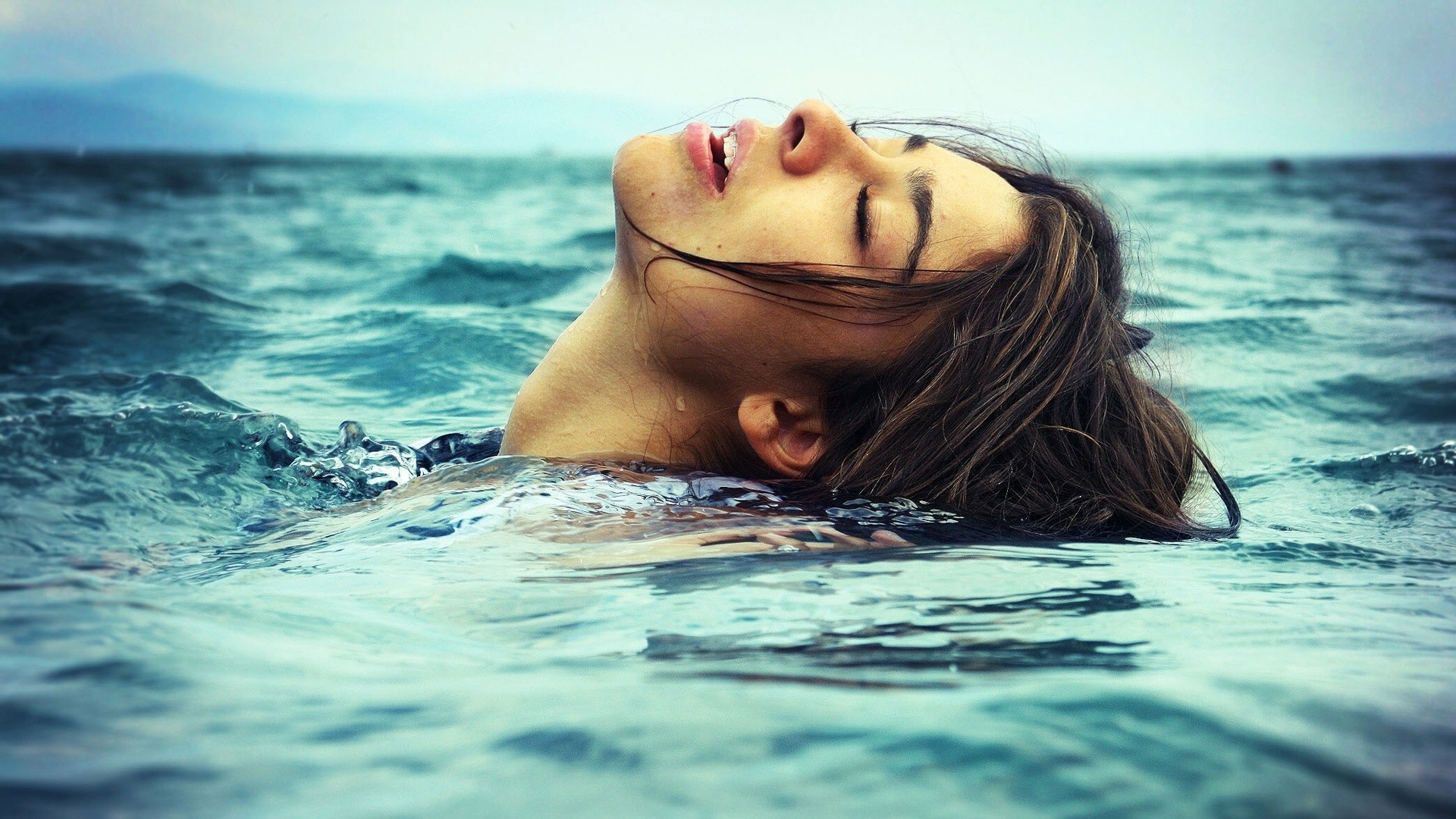 Face Hair Mood Ocean Photography Sea Water Woman 1920x1080
