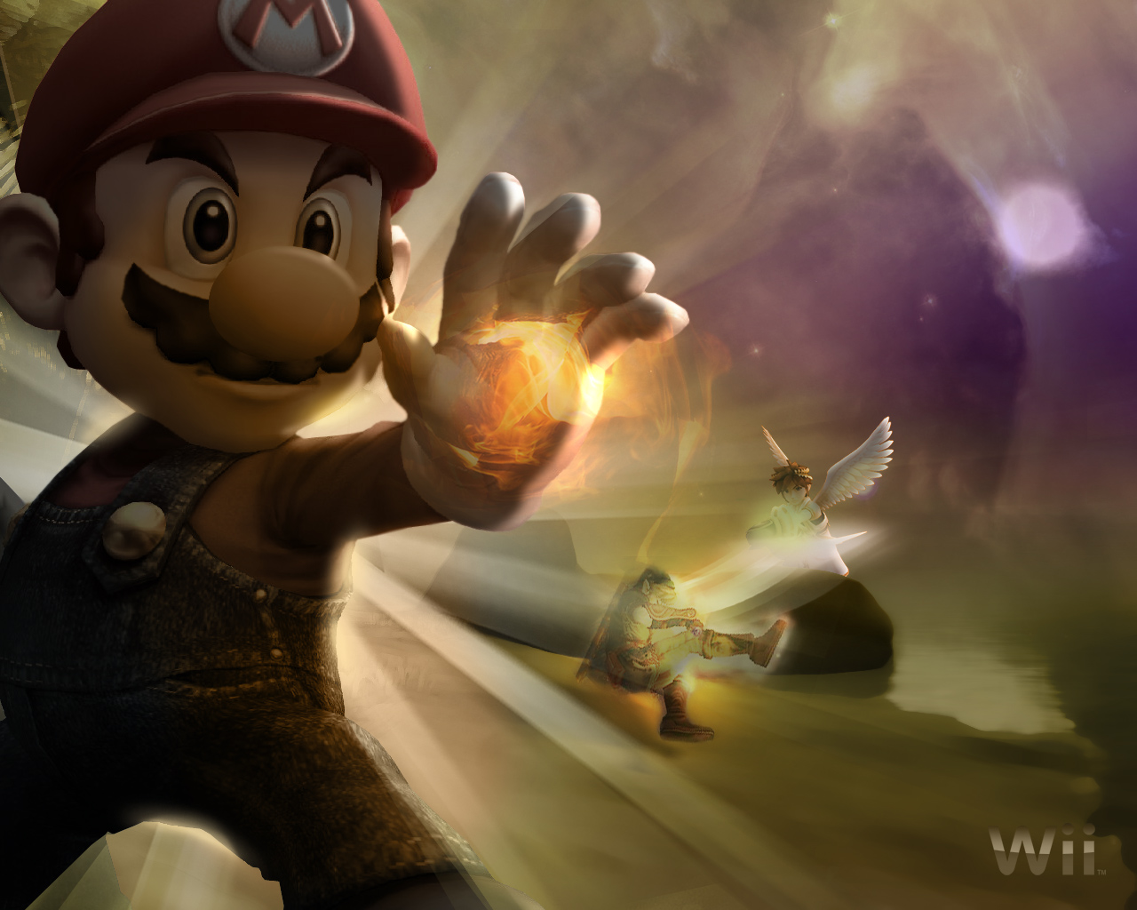 Link Mario Nintendo Super Smash Bros 1280x1024