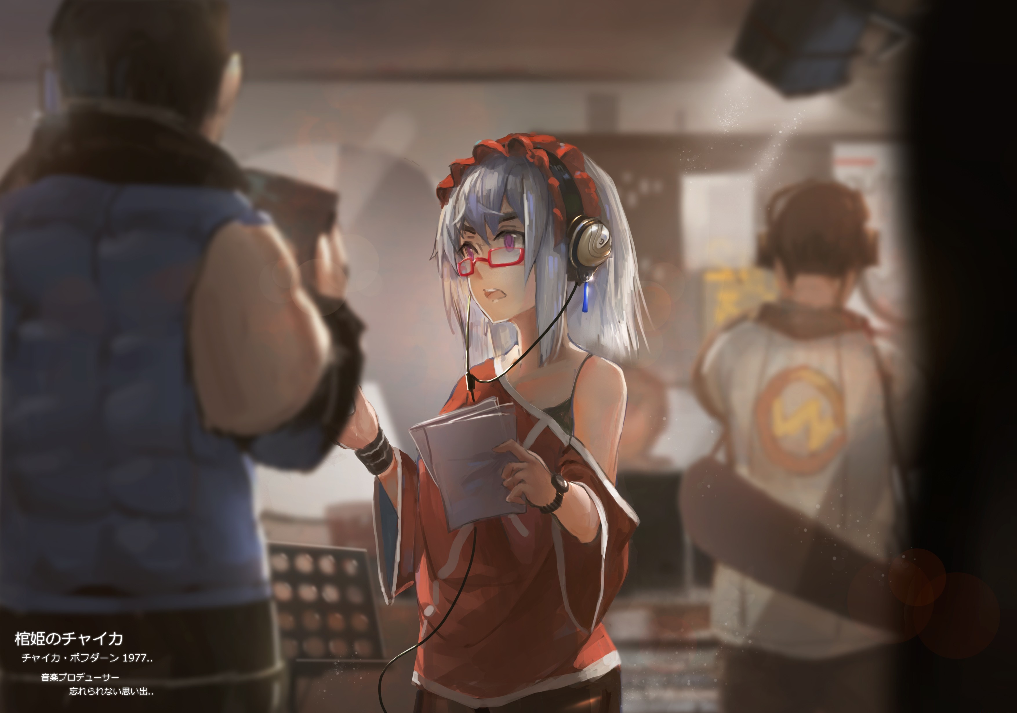 Girl Glasses Headphones Hitsugi No Chaika 3508x2460