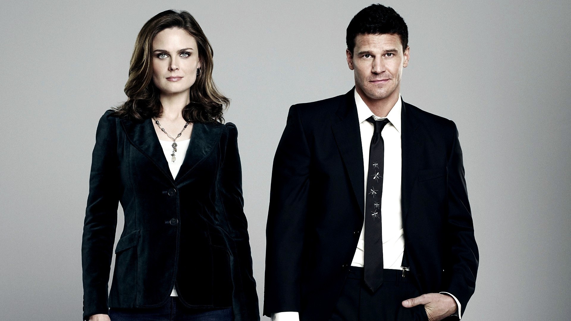 David Boreanaz Emily Deschanel Seeley Booth Temperance Brennan 1920x1080