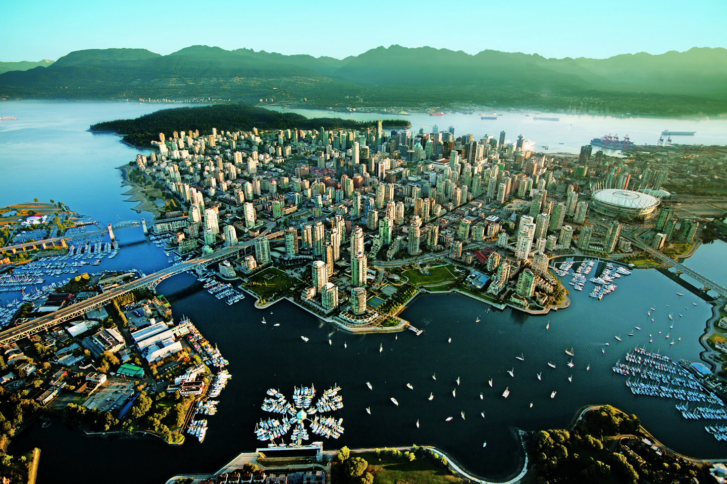 Aerial Canada City Cityscape Man Made Vancouver 1440x960