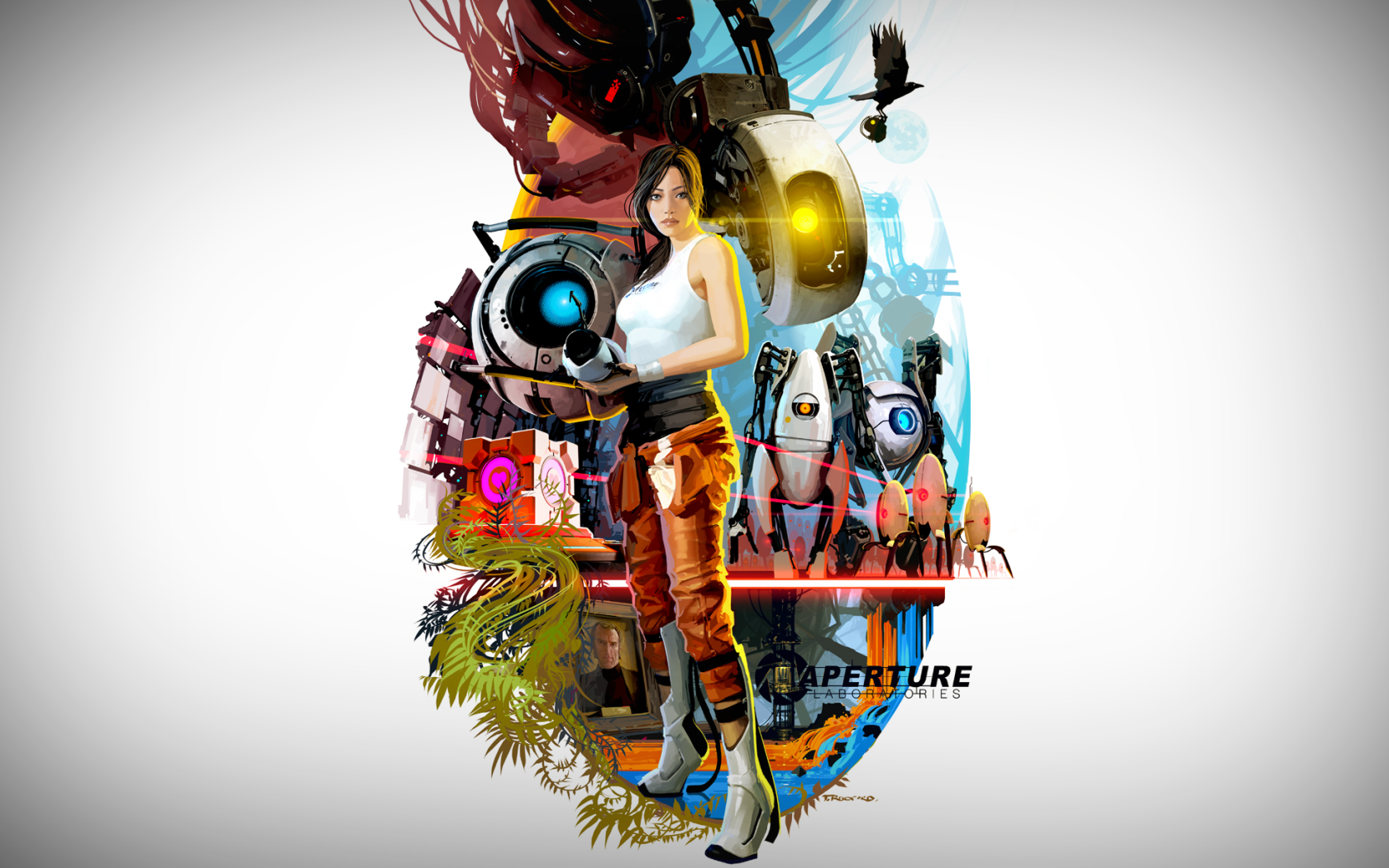 Chell Portal Portal Video Game Portal 2 Poster Video Game 1680x1050