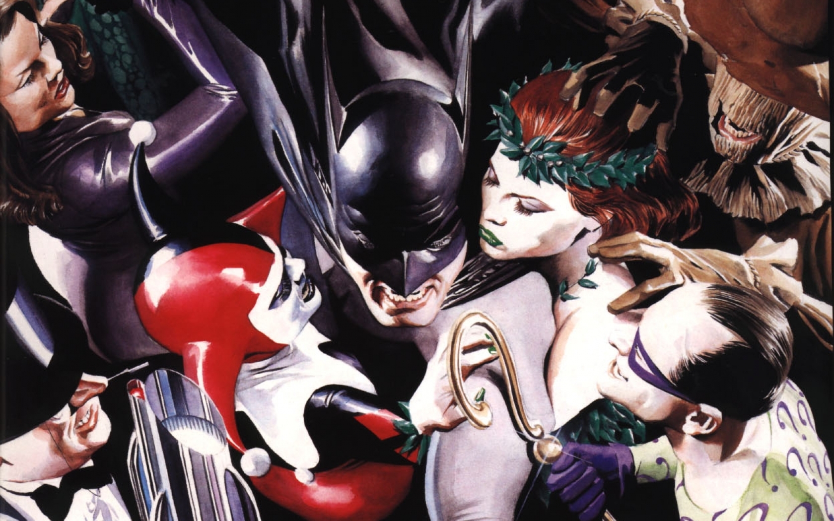 Batman Harley Quinn Penguin Dc Comics Poison Ivy Riddler Dc Comics Scarecrow Batman 1680x1050