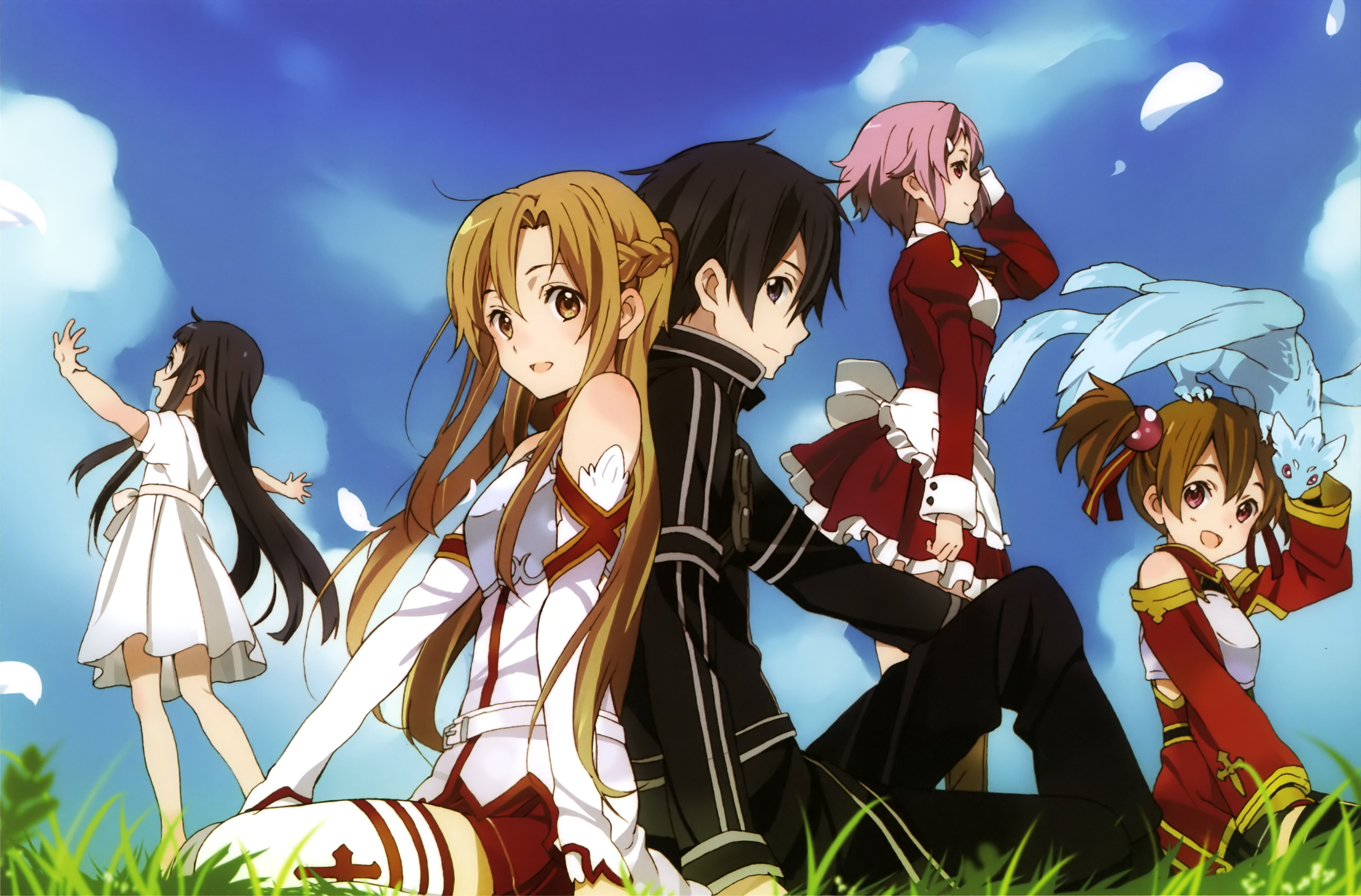 Asuna Yuuki Kazuto Kirigaya Keiko Ayano Kirito Sword Art Online Lisbeth Sword Art Online Silica Swor 3872x2549