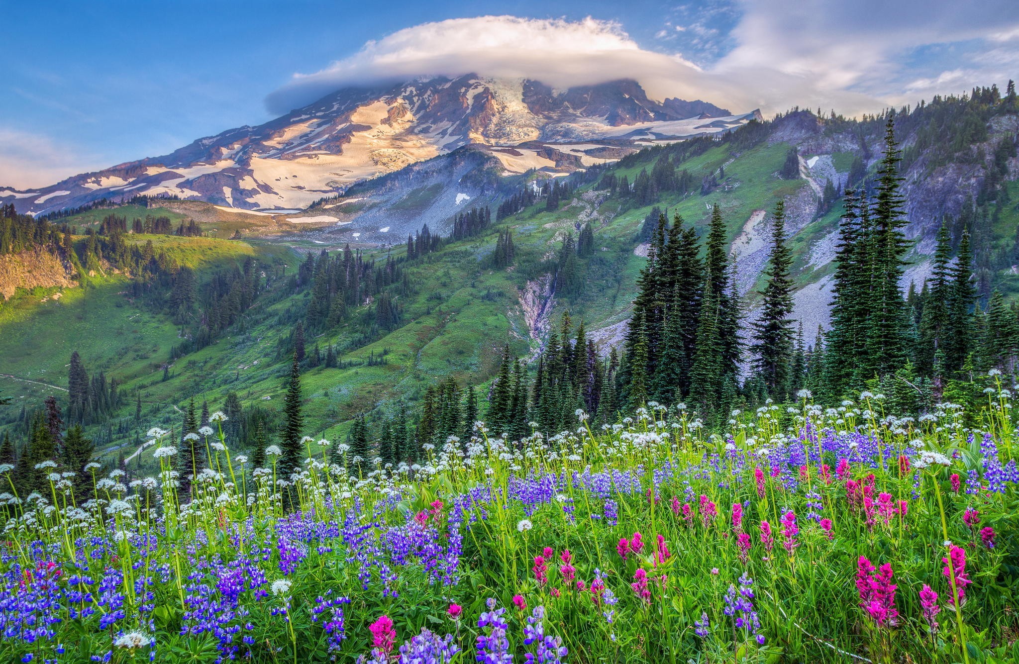 Cloud Grass Mountain Valley 2048x1335