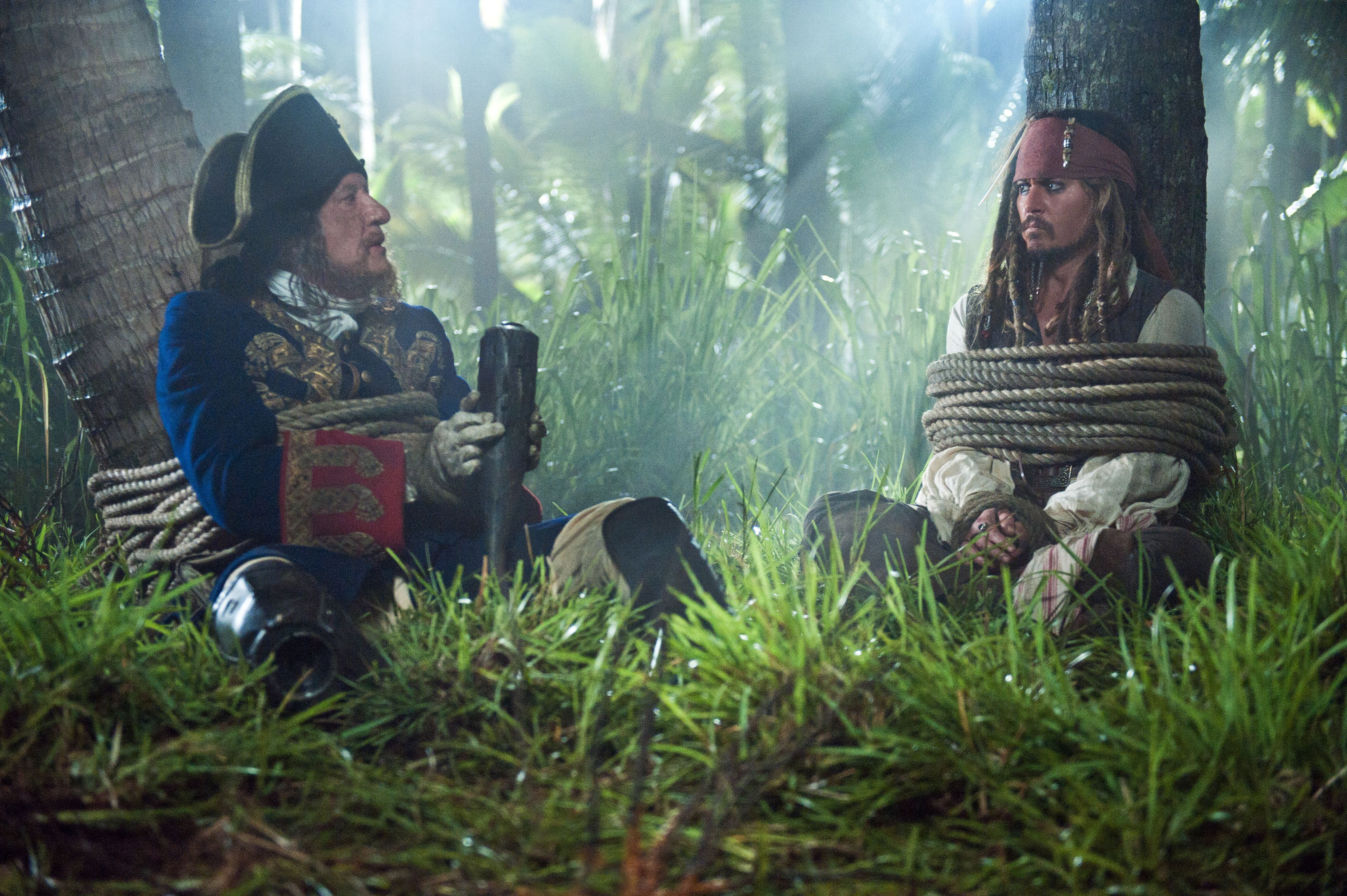 Geoffrey Rush Hector Barbossa Jack Sparrow Johnny Depp 4256x2832