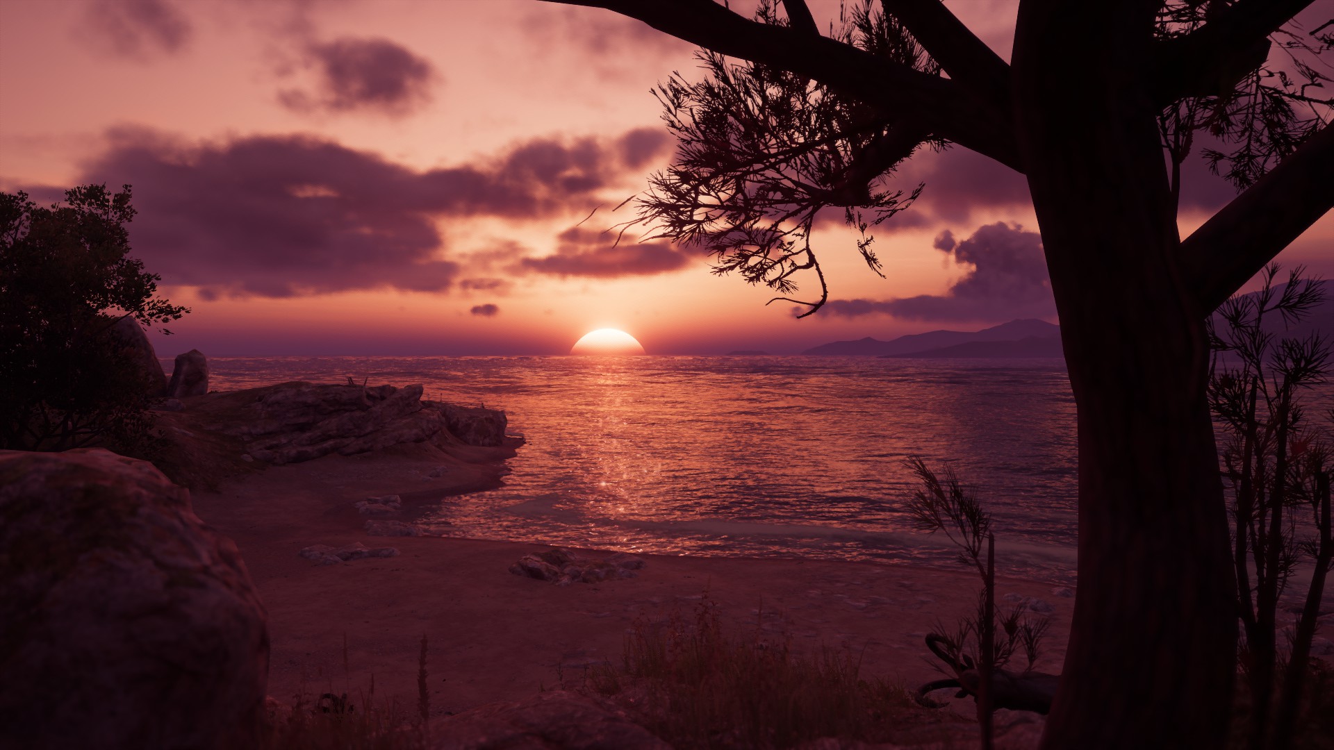 Assassins Creed Sun Rays Greece Sunset Beach Landscape Assassins Creed