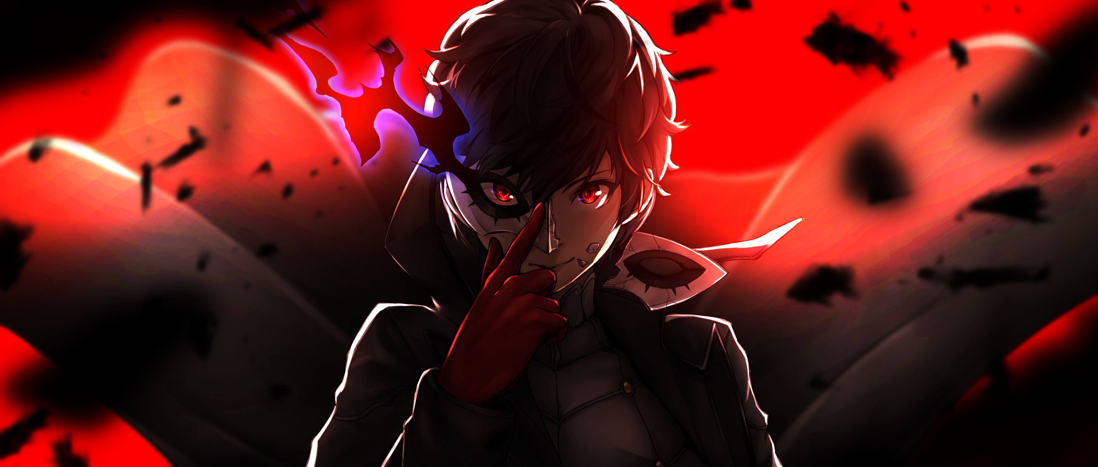 Persona 5 Protagonist Persona 5 Video Games Video Game Art Persona Series 3500x1489