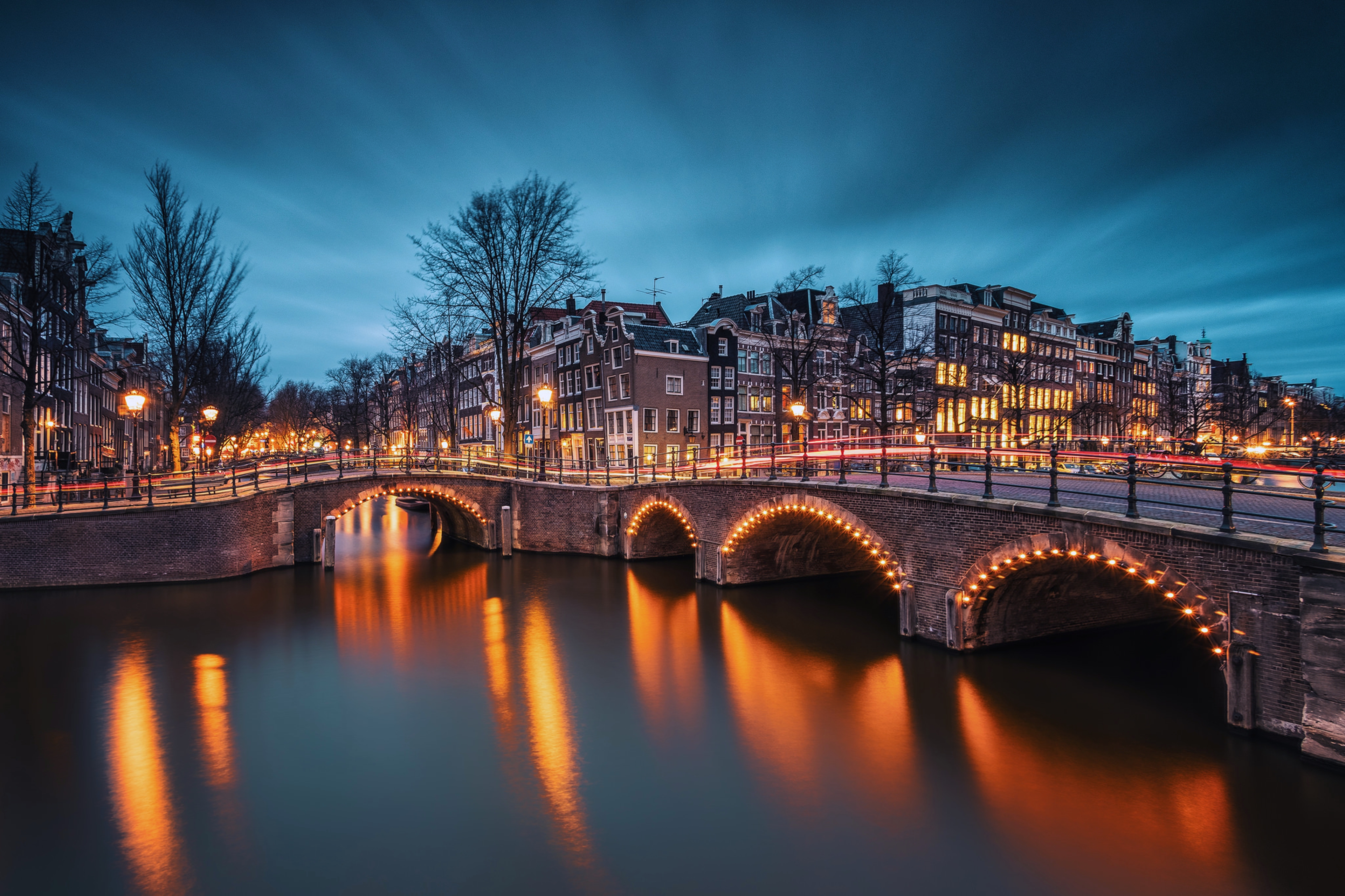 Amsterdam Building City Emperor 039 S Canal Evening Light Nederland River 3840x2559