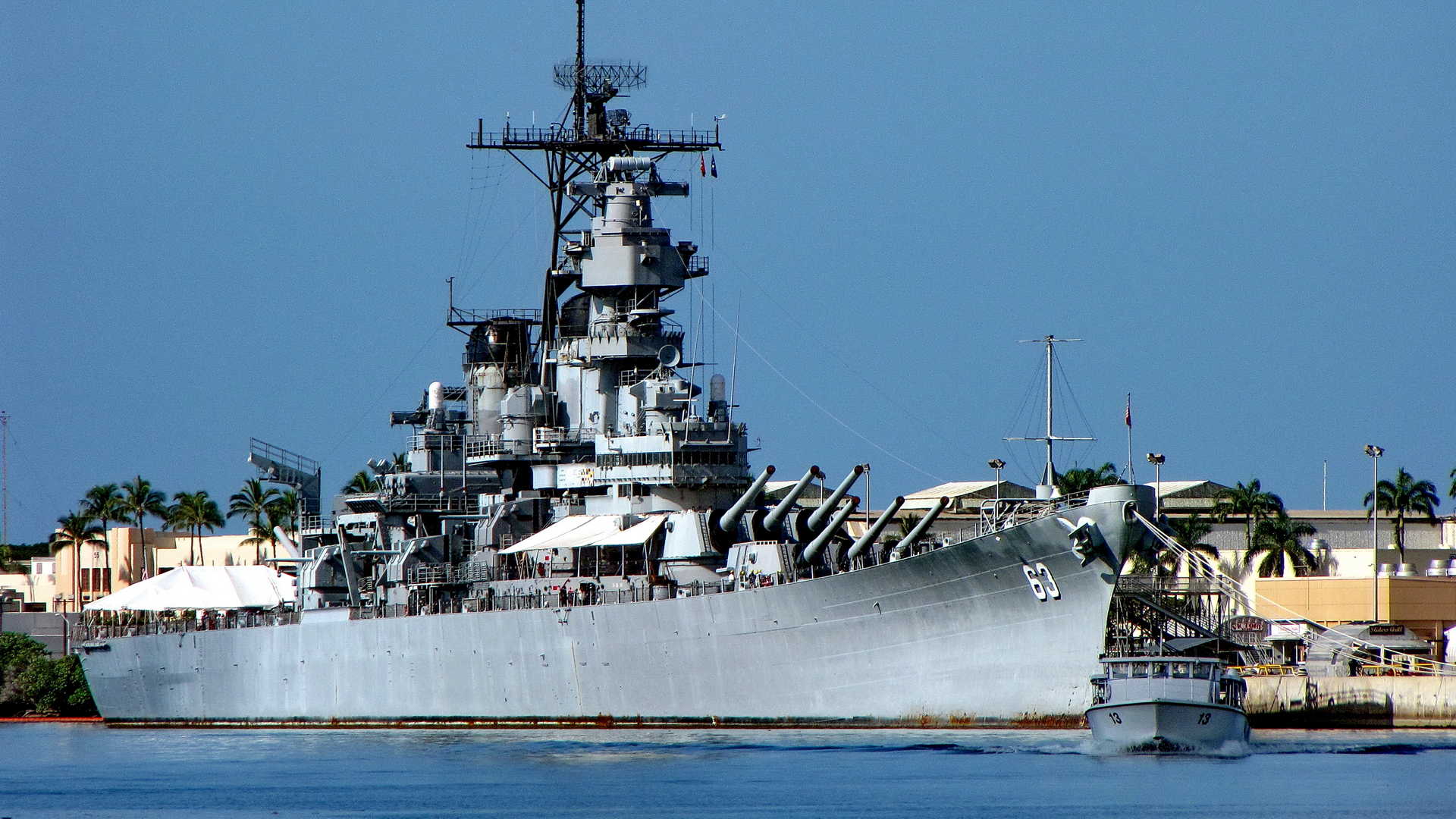 Battleship Uss Missouri Bb 63 Warship 1920x1080