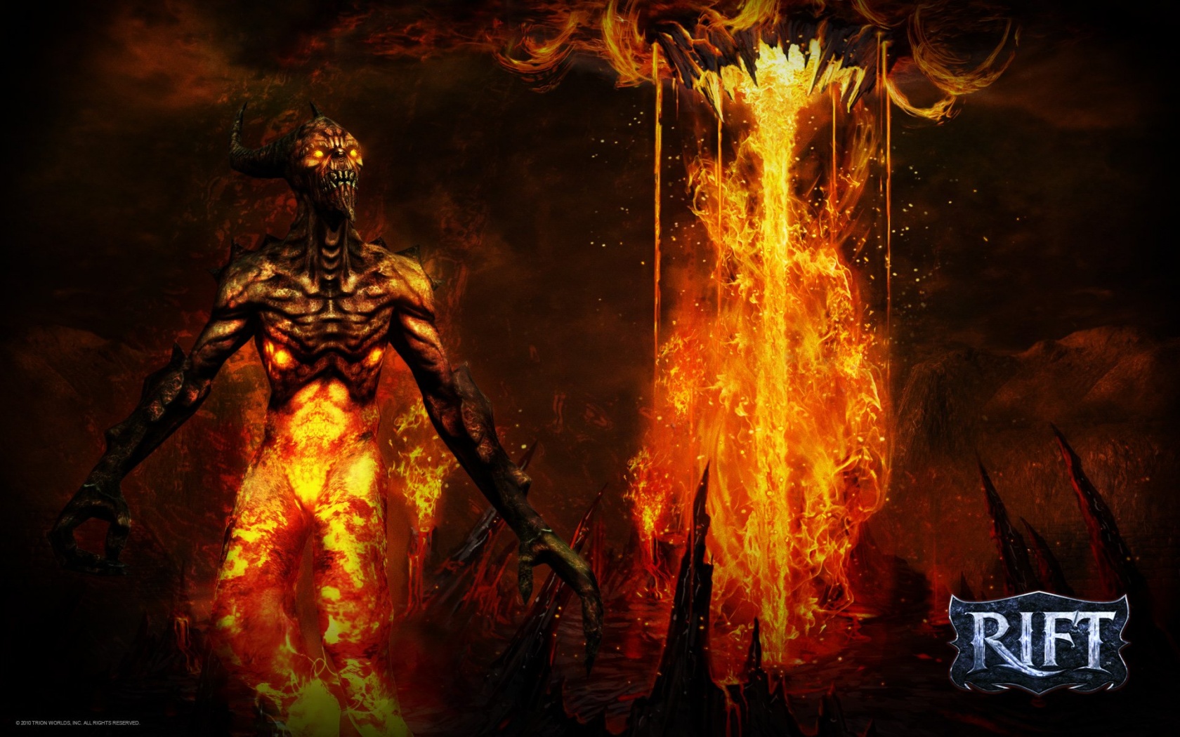 Creature Fire Flame Rift Video Game 1680x1050