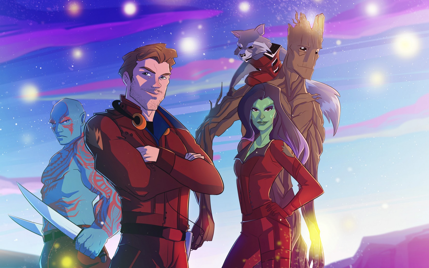 Drax The Destroyer Gamora Groot Marvel 039 S Guardians Of The Galaxy Peter Quill Rocket Raccoon 1680x1050