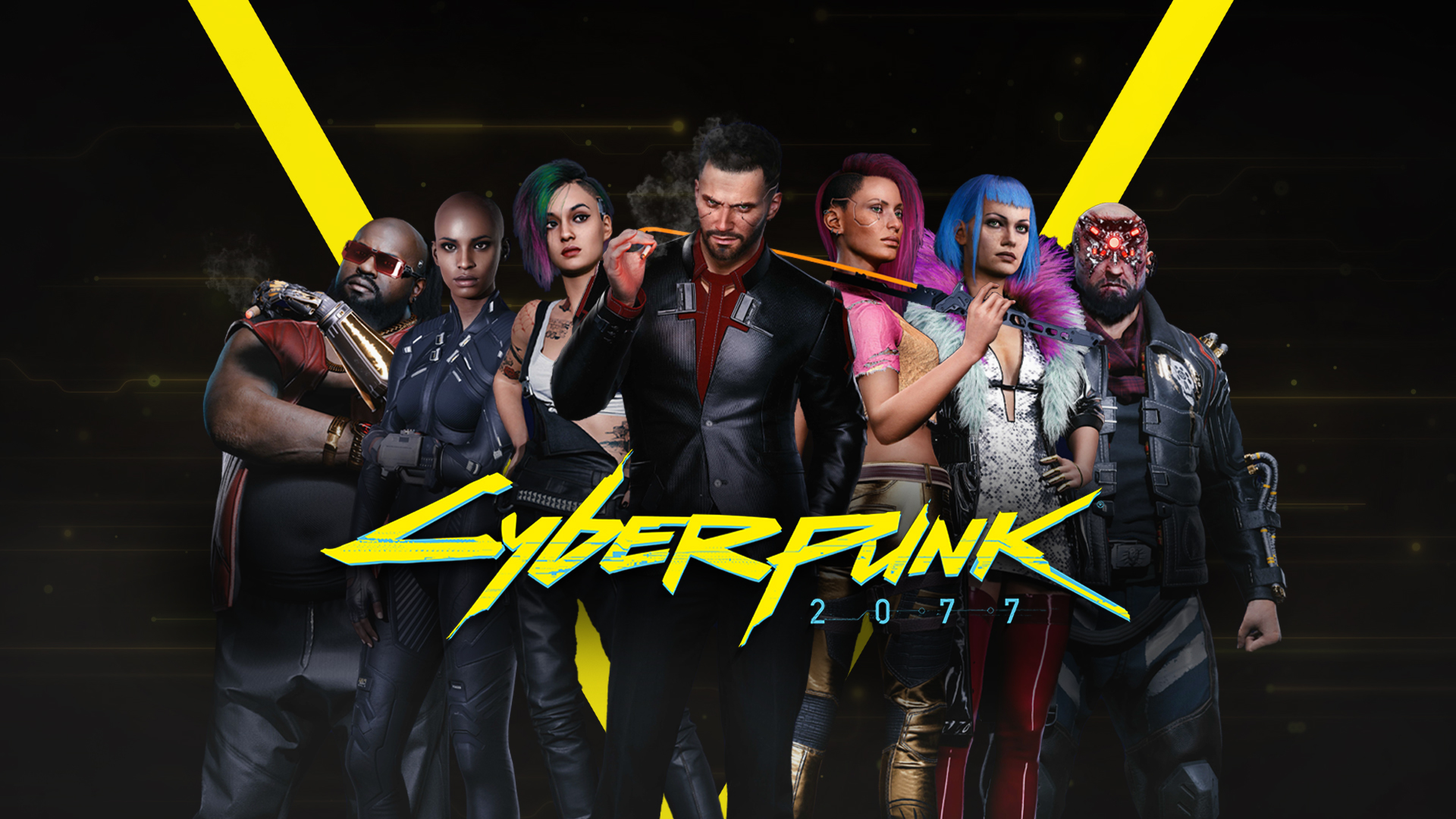Cyberpunk Cyberpunk 2077 Video Games Cyber Science Fiction Smoke Cigars Blue Hair Redhead Green Hair 1920x1080