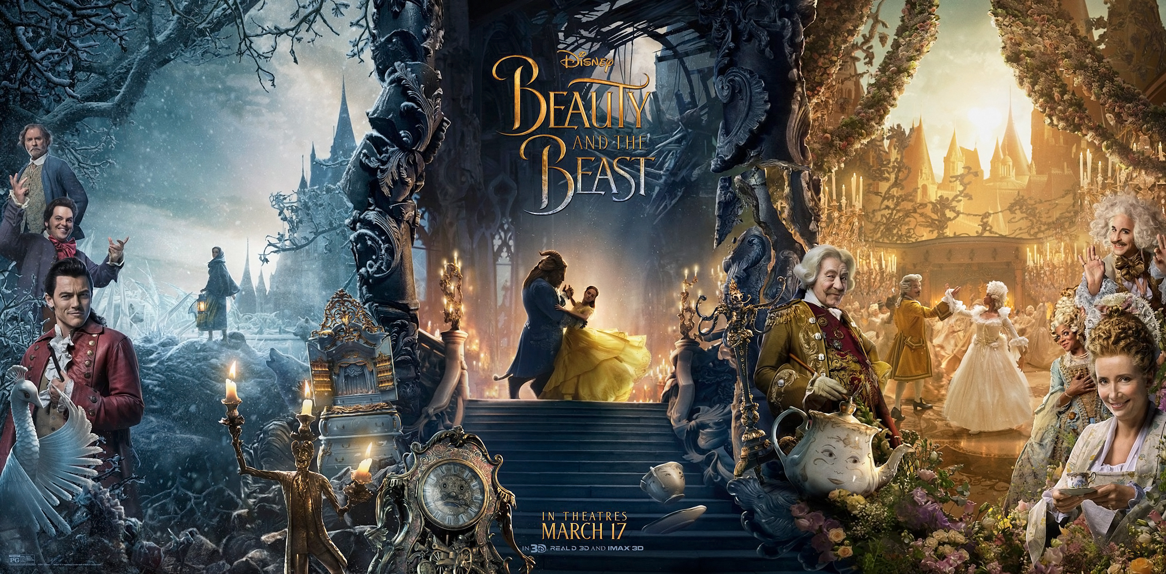 Audra Mcdonald Beauty And The Beast 2017 Dan Stevens Emma Thompson Emma Watson Ewan Mcgregor Gugu Mb 3840x1891