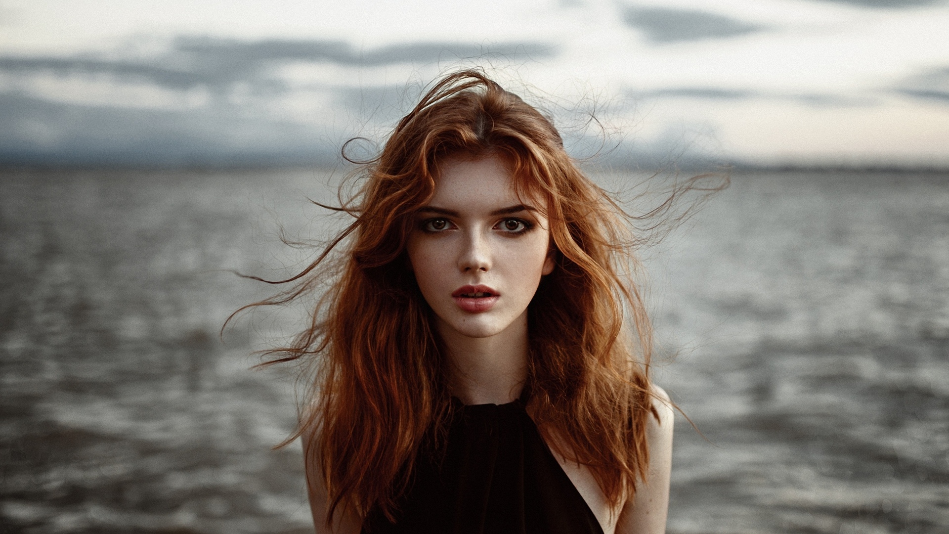 Women Model Face Redhead Nature Outdoors Aleksey Trifonov Frontal View 1920x1080