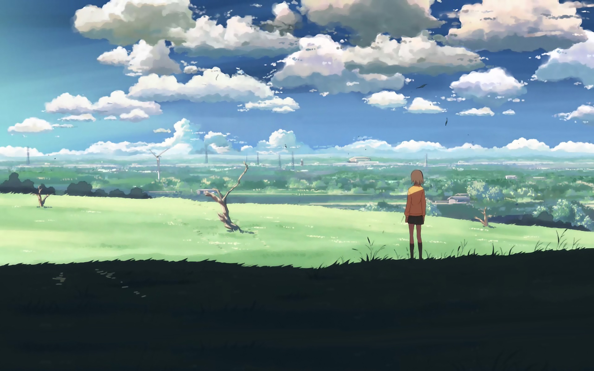 Anime Cloud Girl Landscape Sky 1920x1200