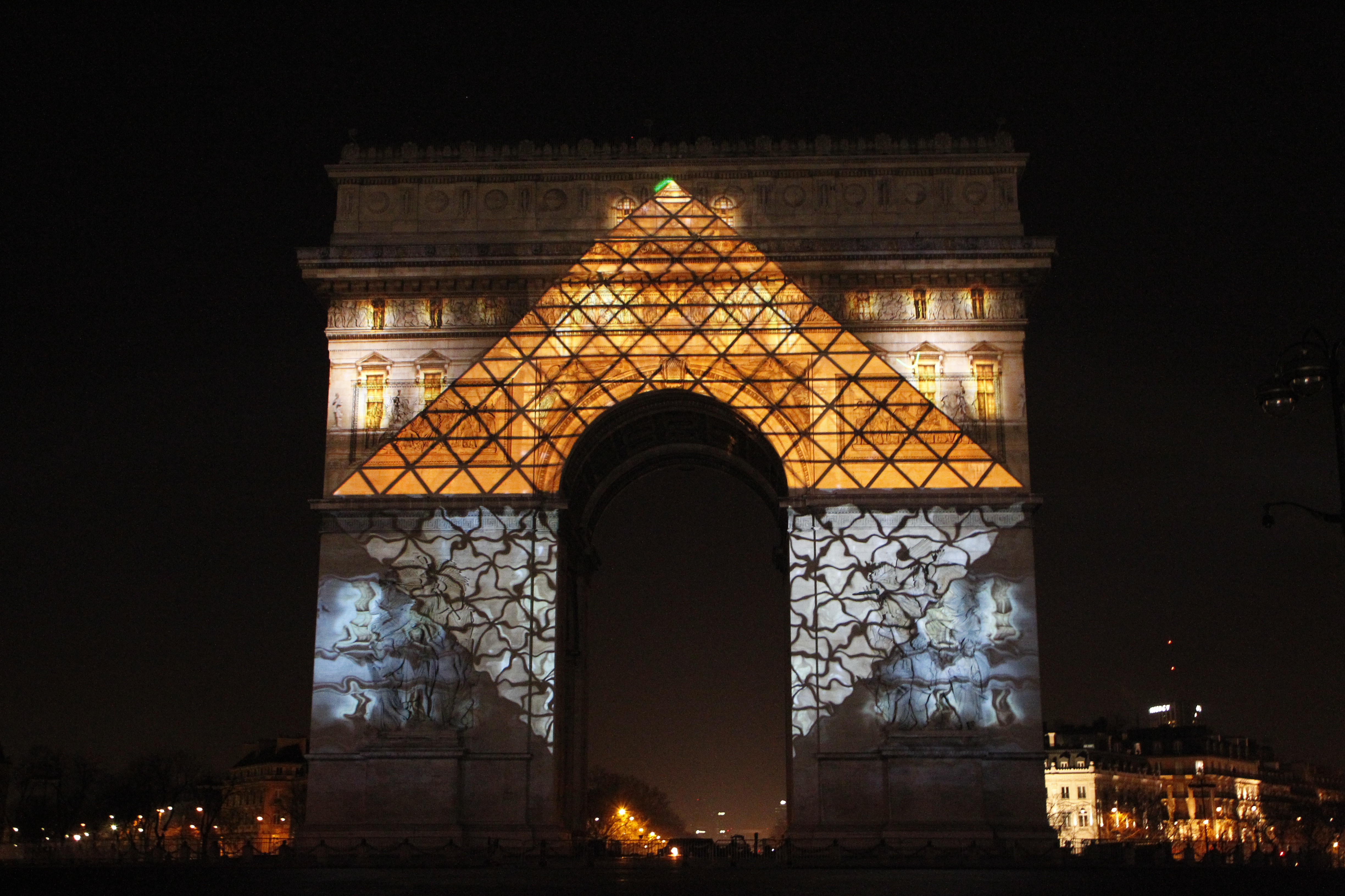 Arc De Triomphe France Light Monument Night Paris Pyramid 4896x3264