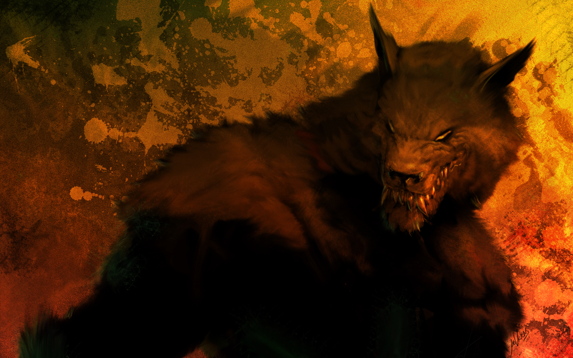 Dark Fantasy Werewolf 1920x1200