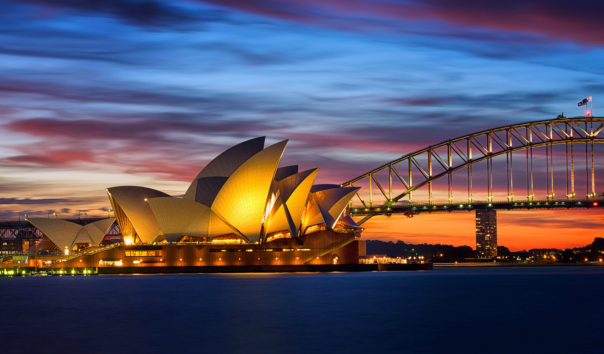 Bridge Man Made Sydney Harbour Sydney Opera House 2039x1197