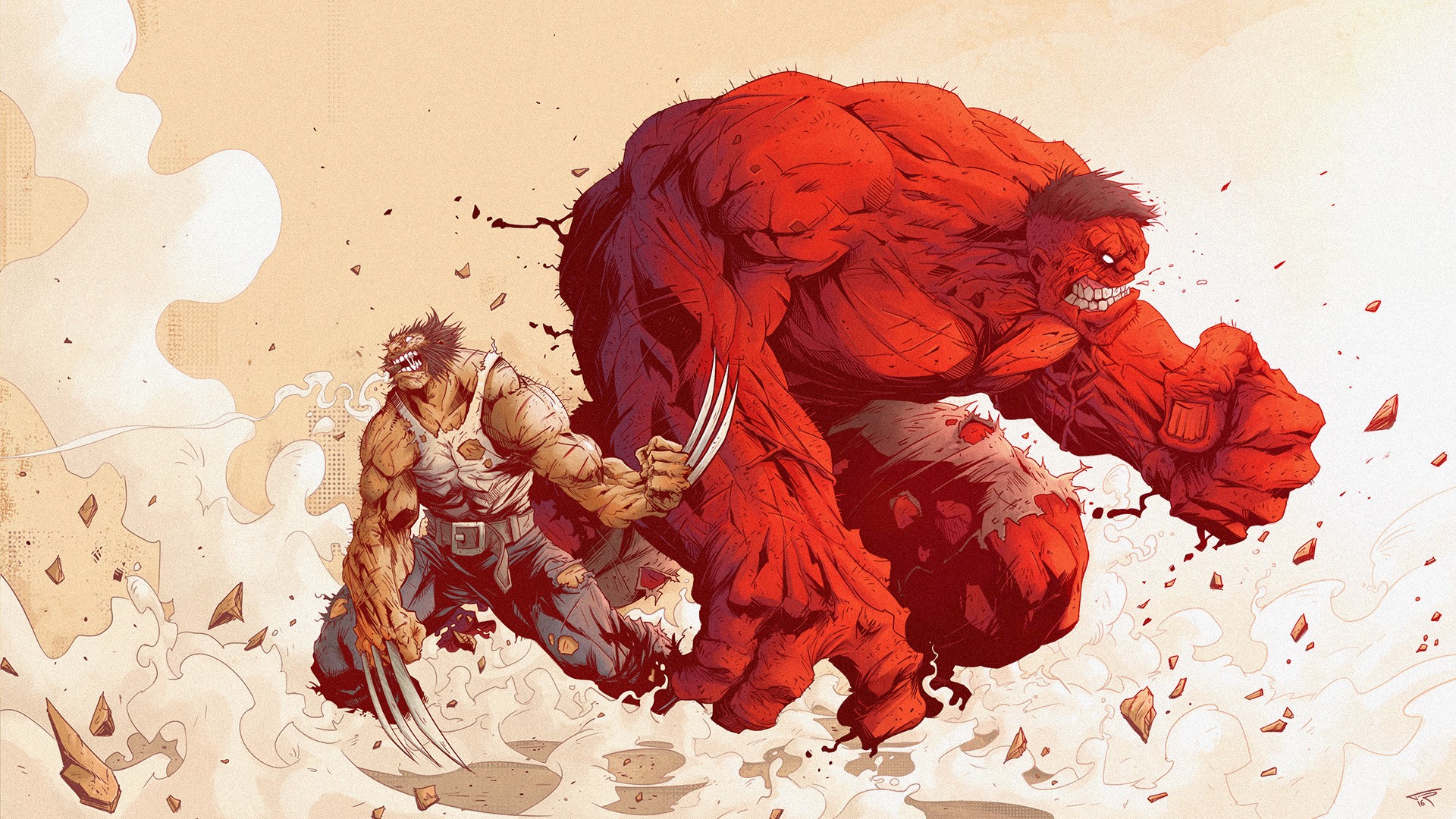 Marvel Comics Red Hulk Wolverine X Men 1920x1080