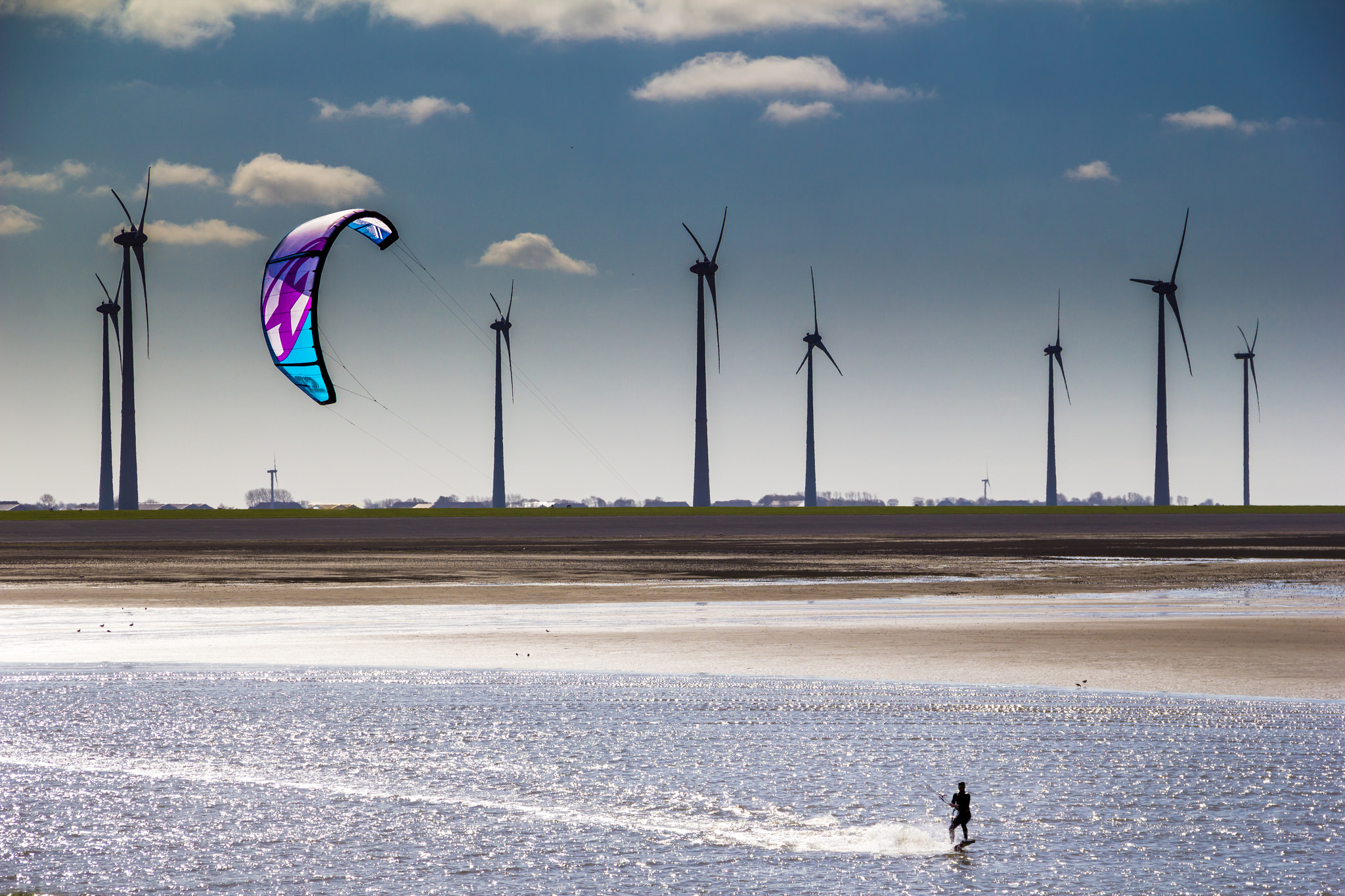 Wind Turbine Windsurfing 2048x1365