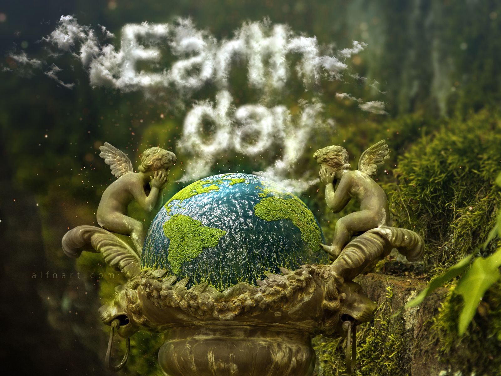 Earth Green Planet Statue 1600x1200