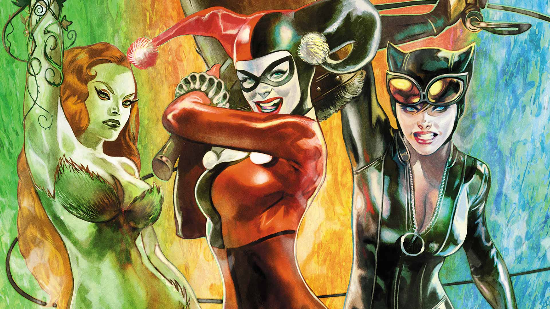 Catwoman Gotham City Sirens Harley Quinn Poison Ivy 1920x1080