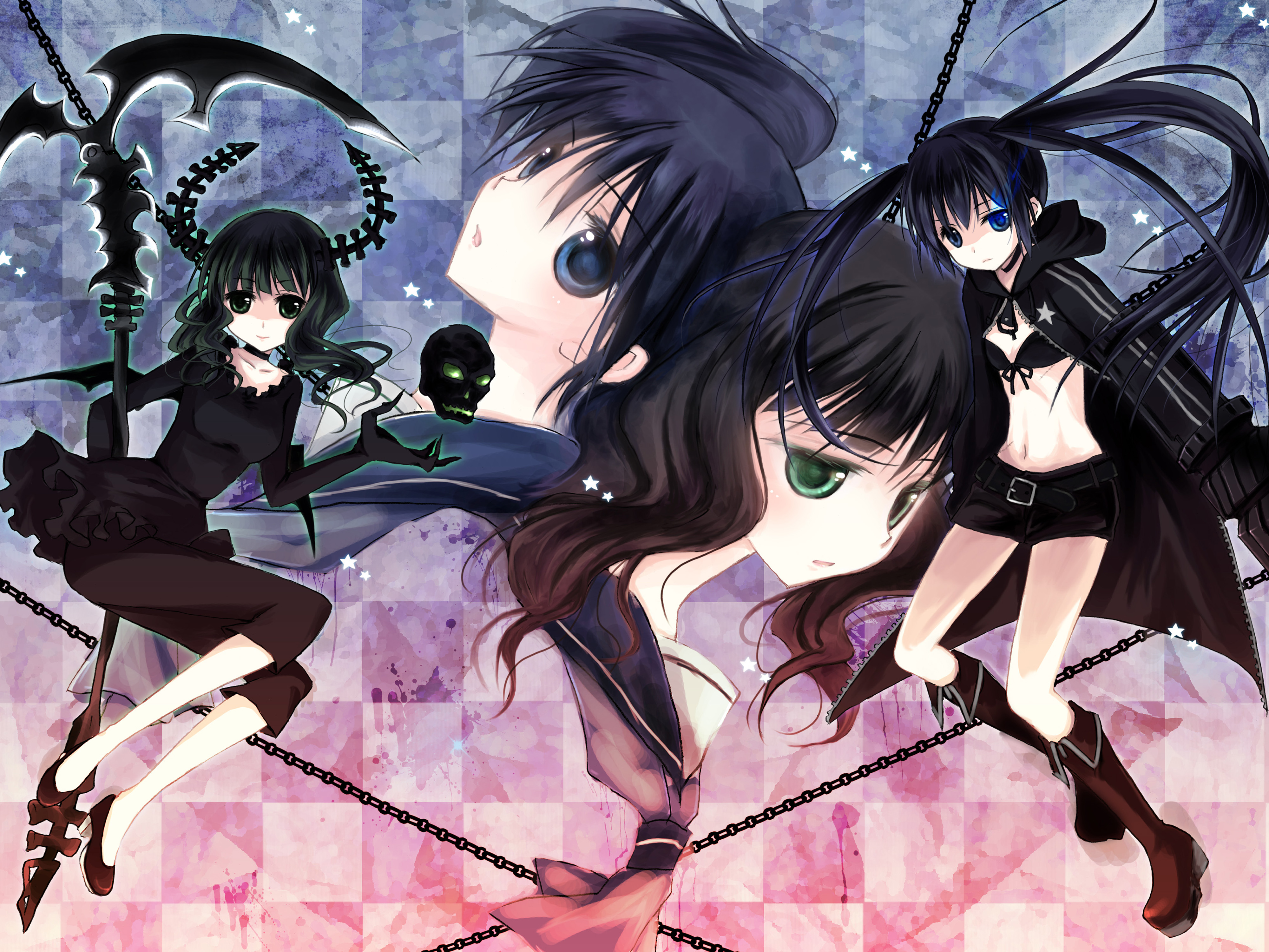 Black Rock Shooter Dead Master Black Rock Shooter Mato Kuroi Yomi Takanashi 4000x3000