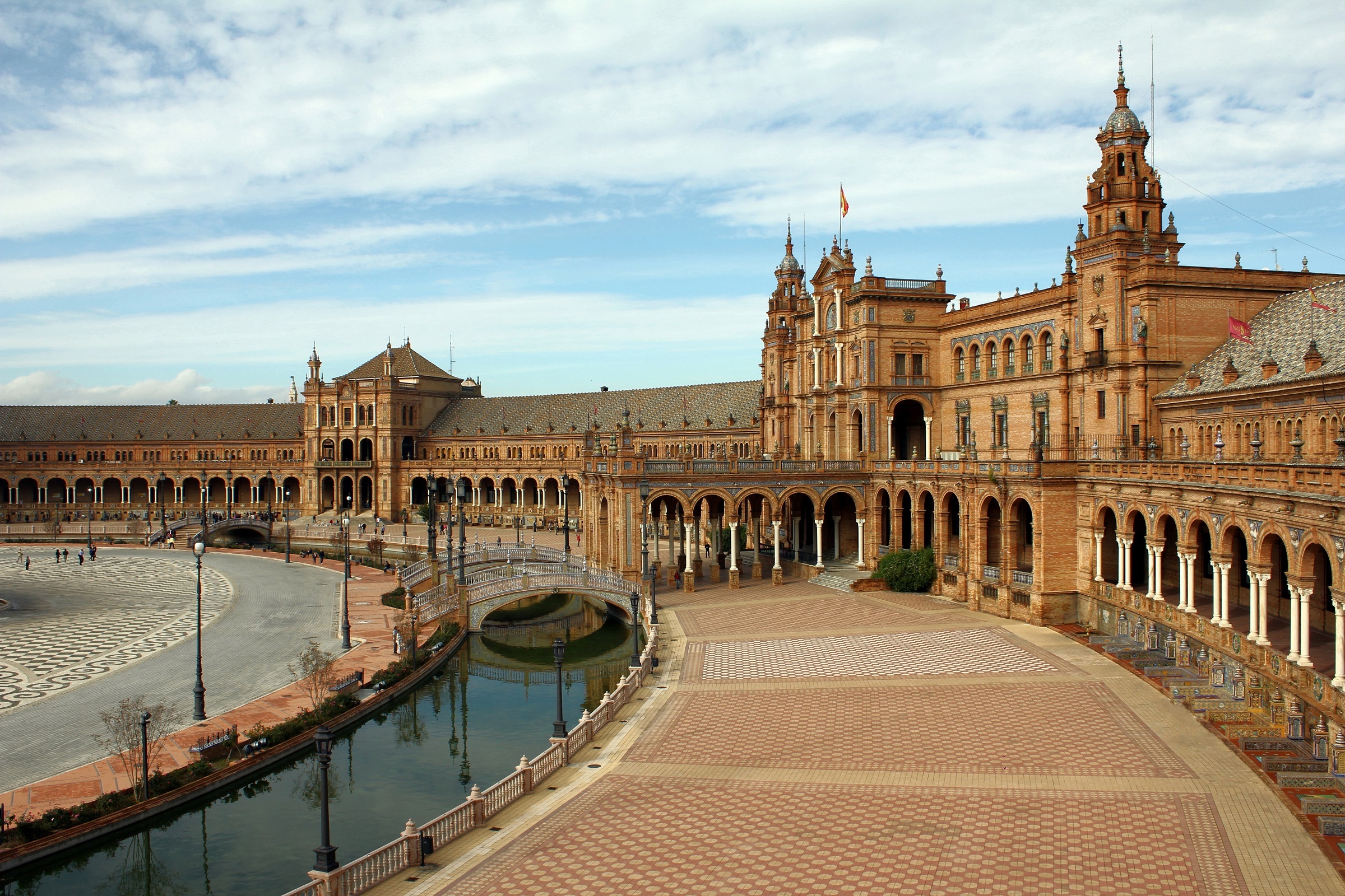 Architecture Building Plaza De Espana Seville Spain 2400x1600