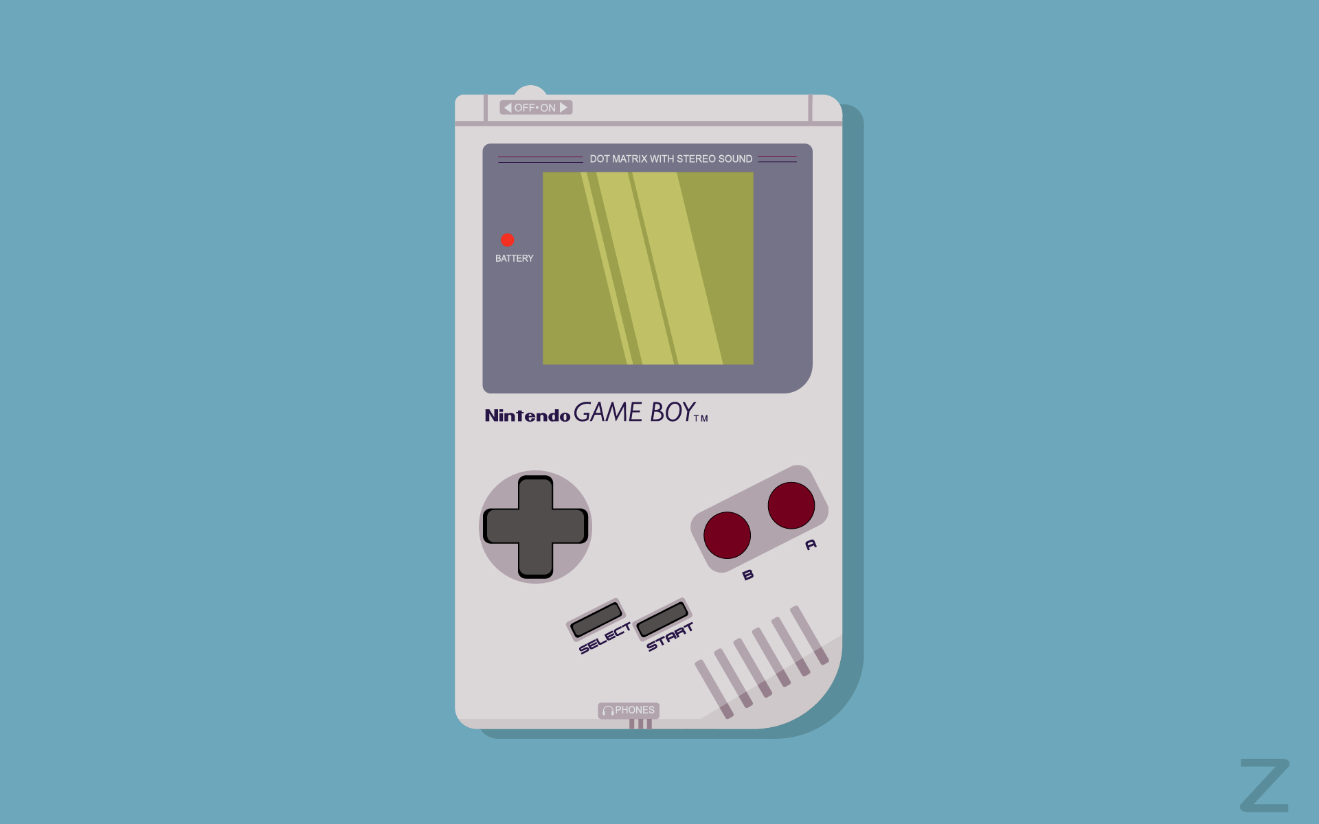 Vector Illustration Adobe Illustrator Nintendo GameBoy Simple Background Video Games 1920x1200