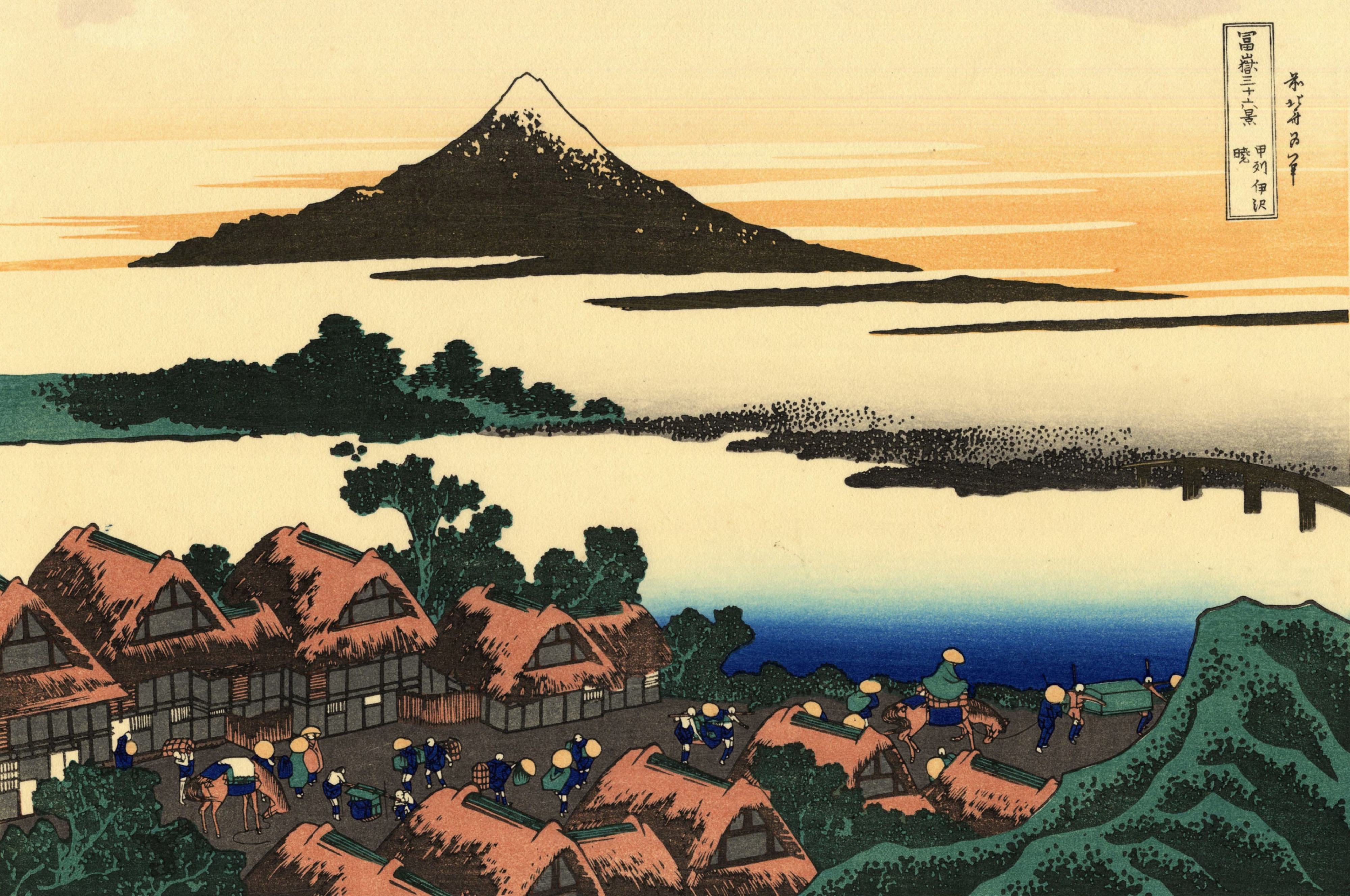 Ukiyo E Japanese Art Artwork Hokusai 4000x2656