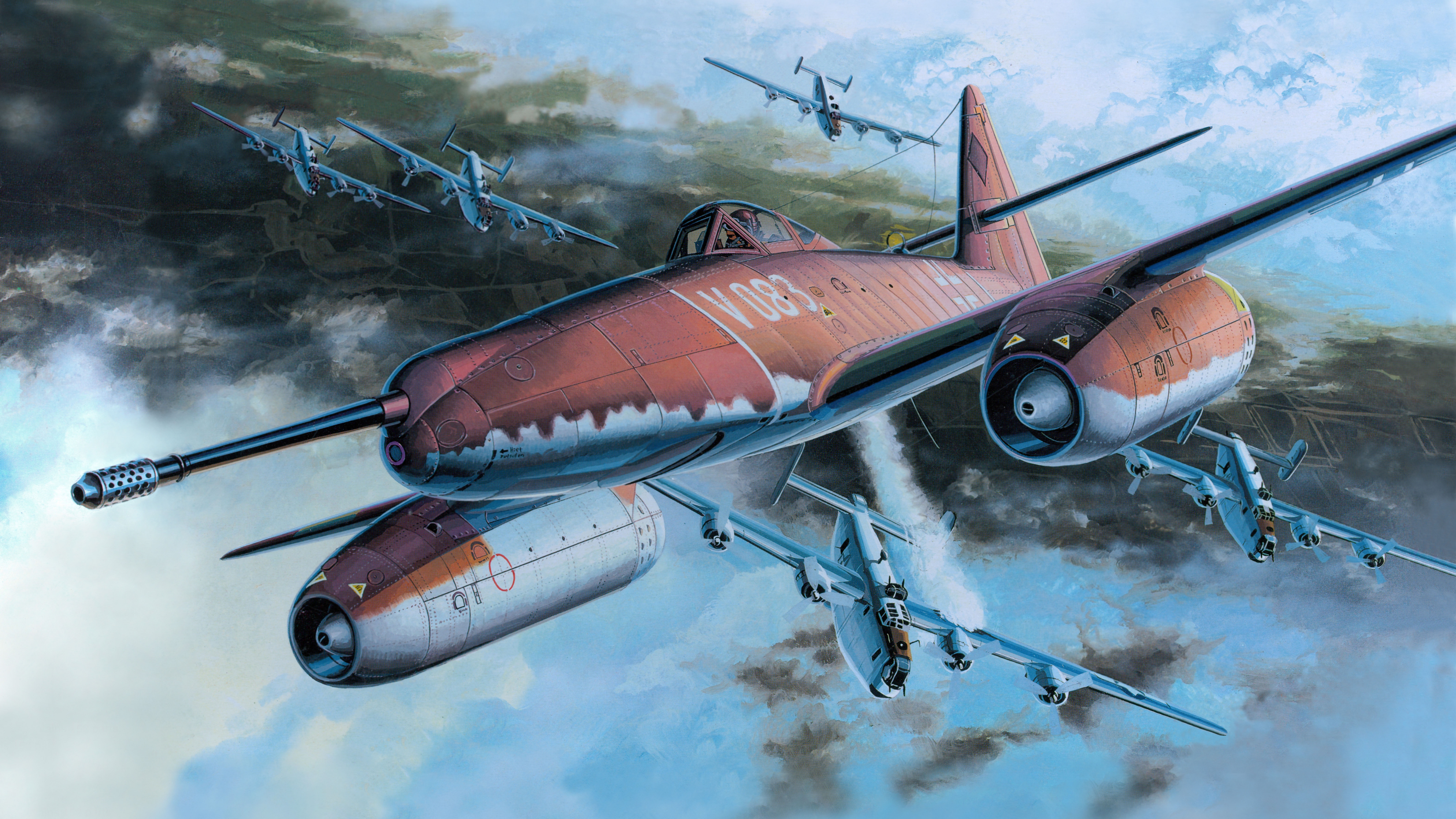 Military Messerschmitt Me 262 8550x4809
