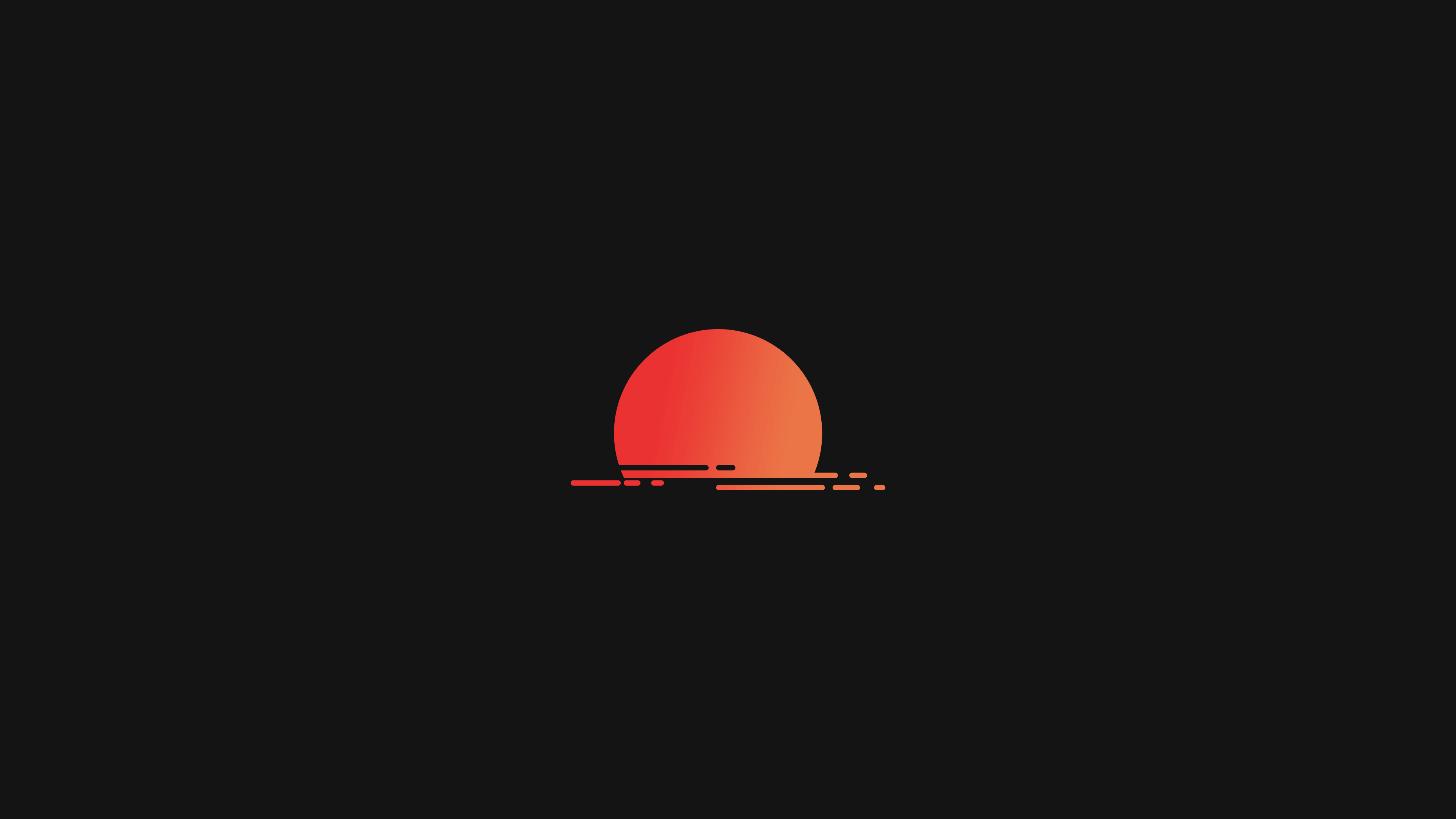 Minimalism Red Sun Simple Background Digital Art 3840x2160